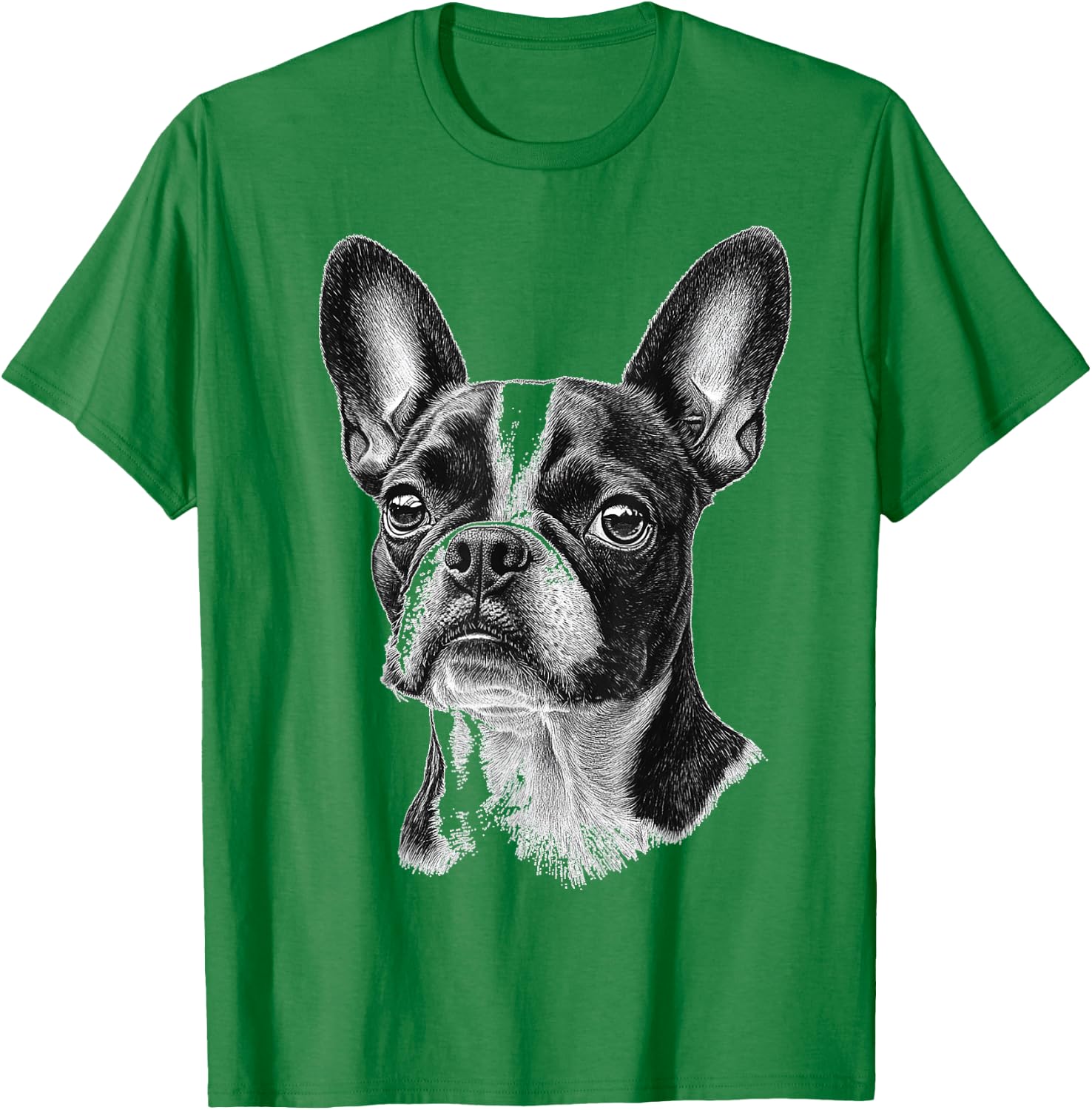 Boston Terrier Dog Motif Pet Illustration Boston Terrier Women Kids T-Shirt - T-Shirt | Irish Green