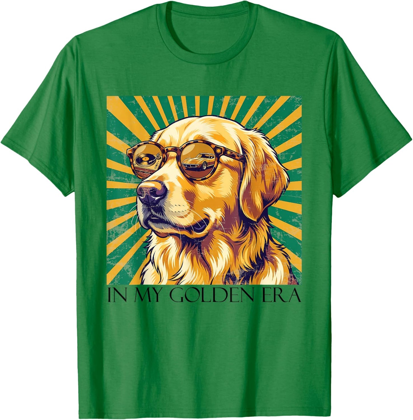 in My Golden Retriever 70s Era Funny Dog Graphic Women T-Shirt - T-Shirt | Irish Green