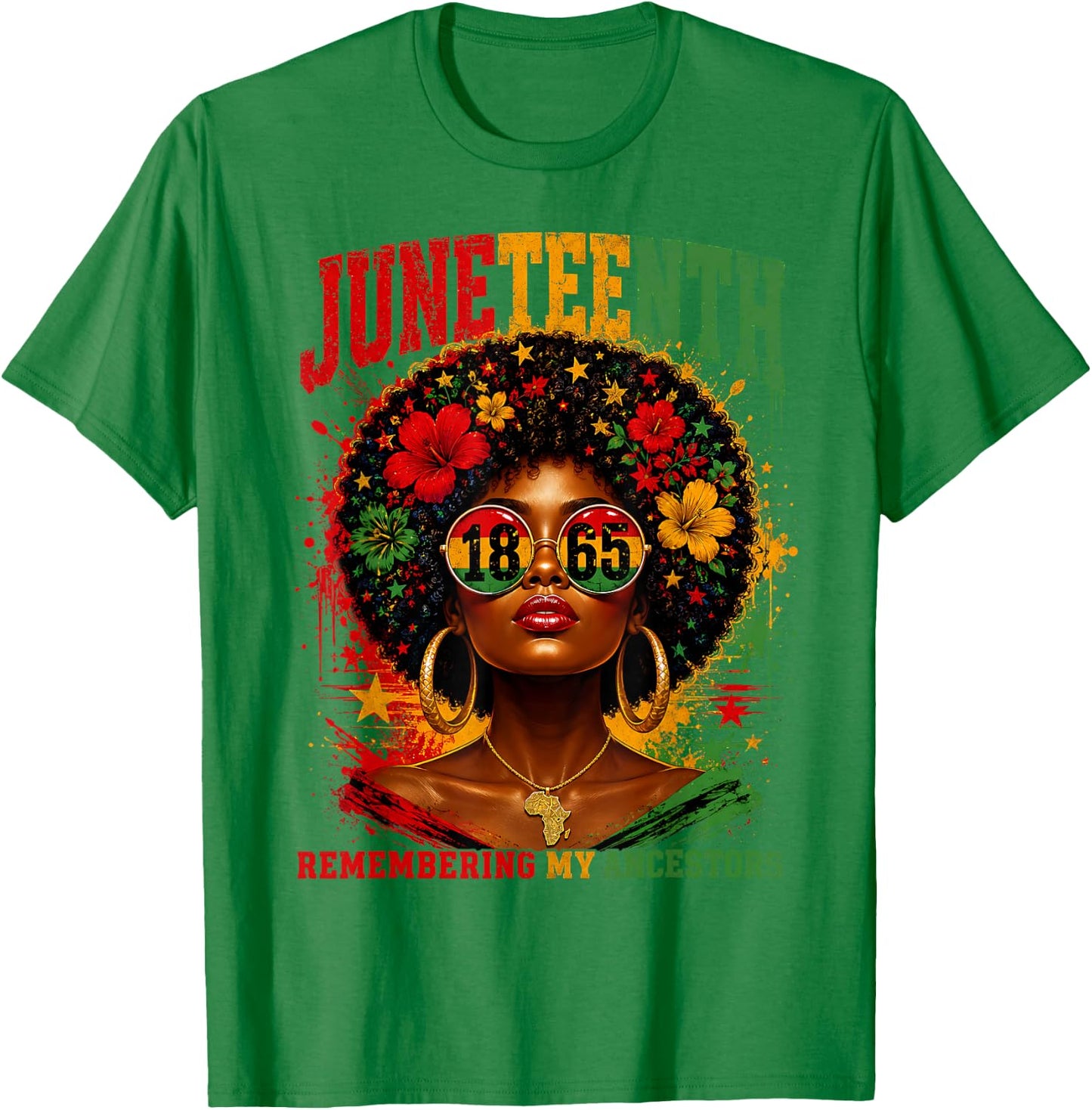 Remembering My Ancestors Black African American Juneteenth T-Shirt - T-Shirt | Irish Green