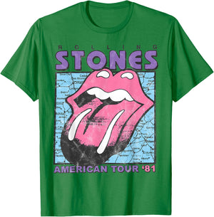Official The Rolling Stones Tour 81 Grey for Vintage Fans T-Shirt - T-Shirt | Irish Green