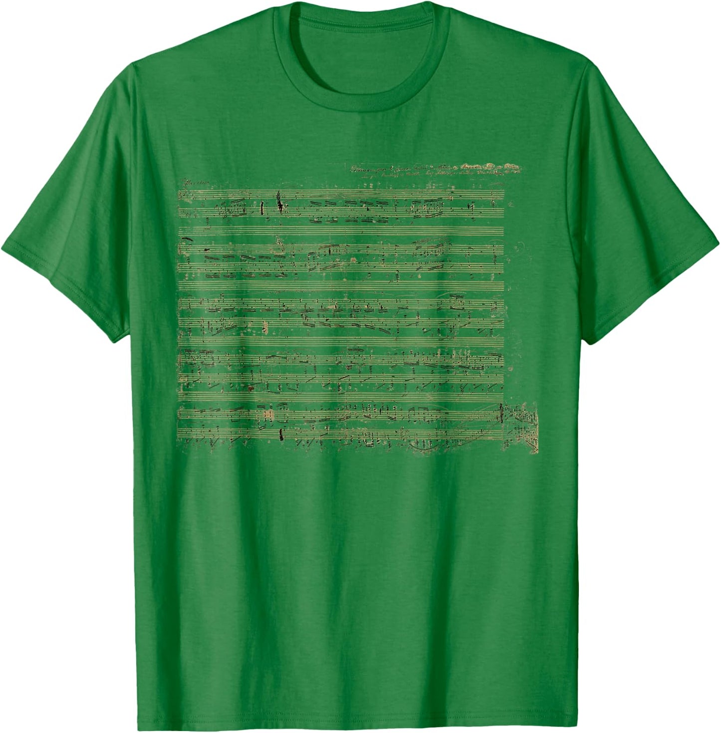Handwritten Sheet Music of Polonaise by Chopin T-Shirt - T-Shirt | Irish Green