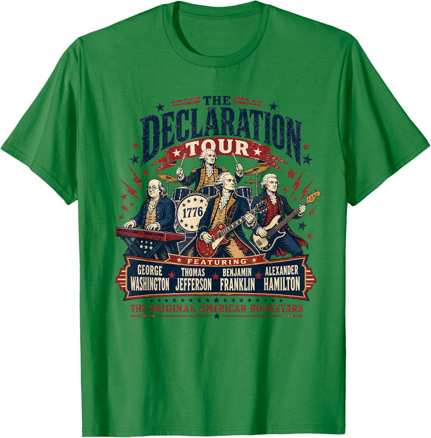 The Declaration Tour Original American Rockstars T-Shirt - T-Shirt | Irish Green
