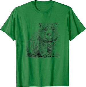 Wombat Pencil Drawing , White T-Shirt - T-Shirt | Irish Green