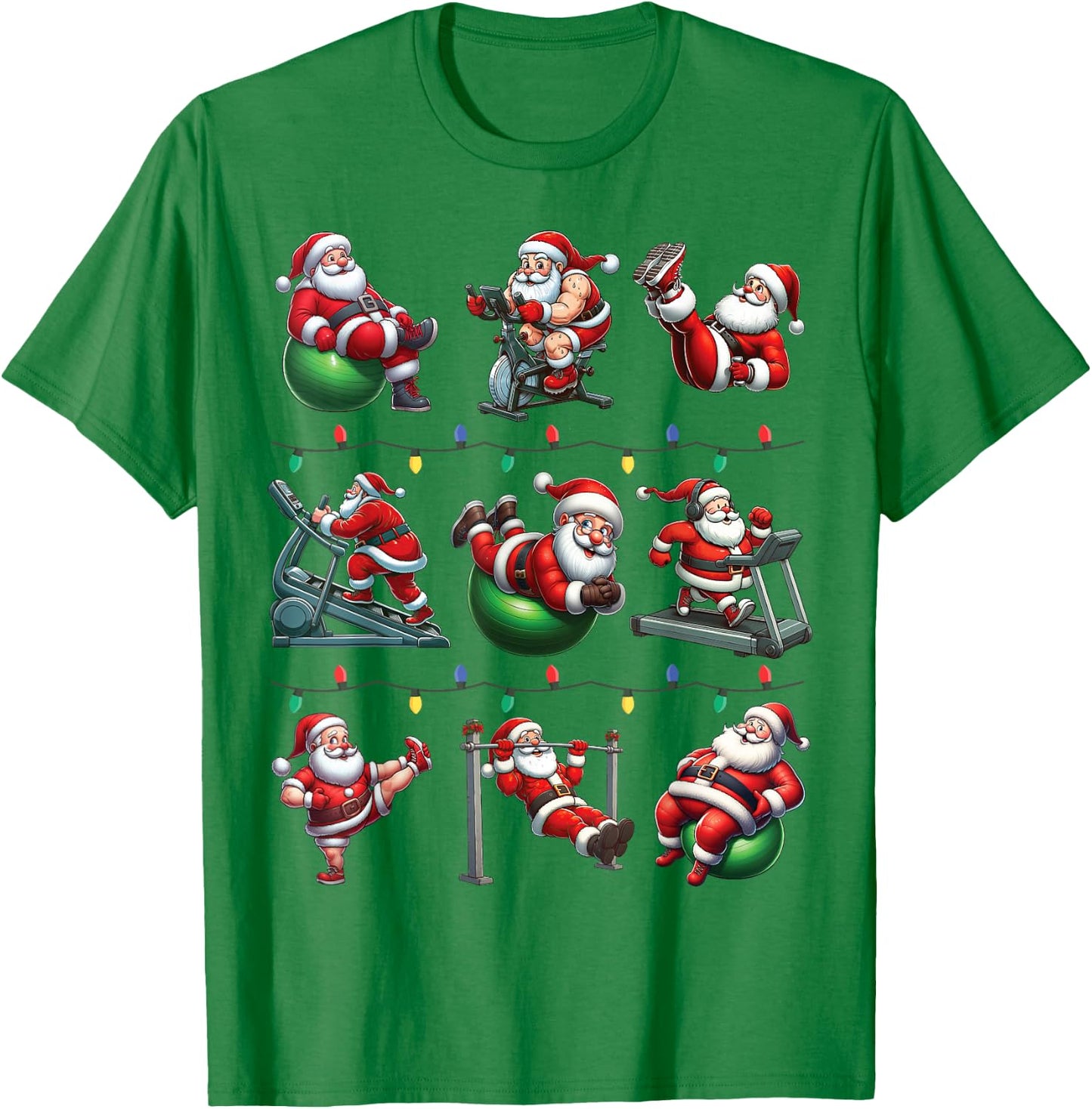 Santa Fitness Collection Gym Workout Weightlifting Christmas T-Shirt - T-Shirt | Irish Green