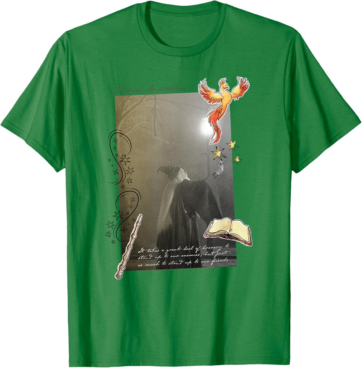 Harry Potter Dumbledore Quote and Fawkes T-Shirt - T-Shirt | Irish Green