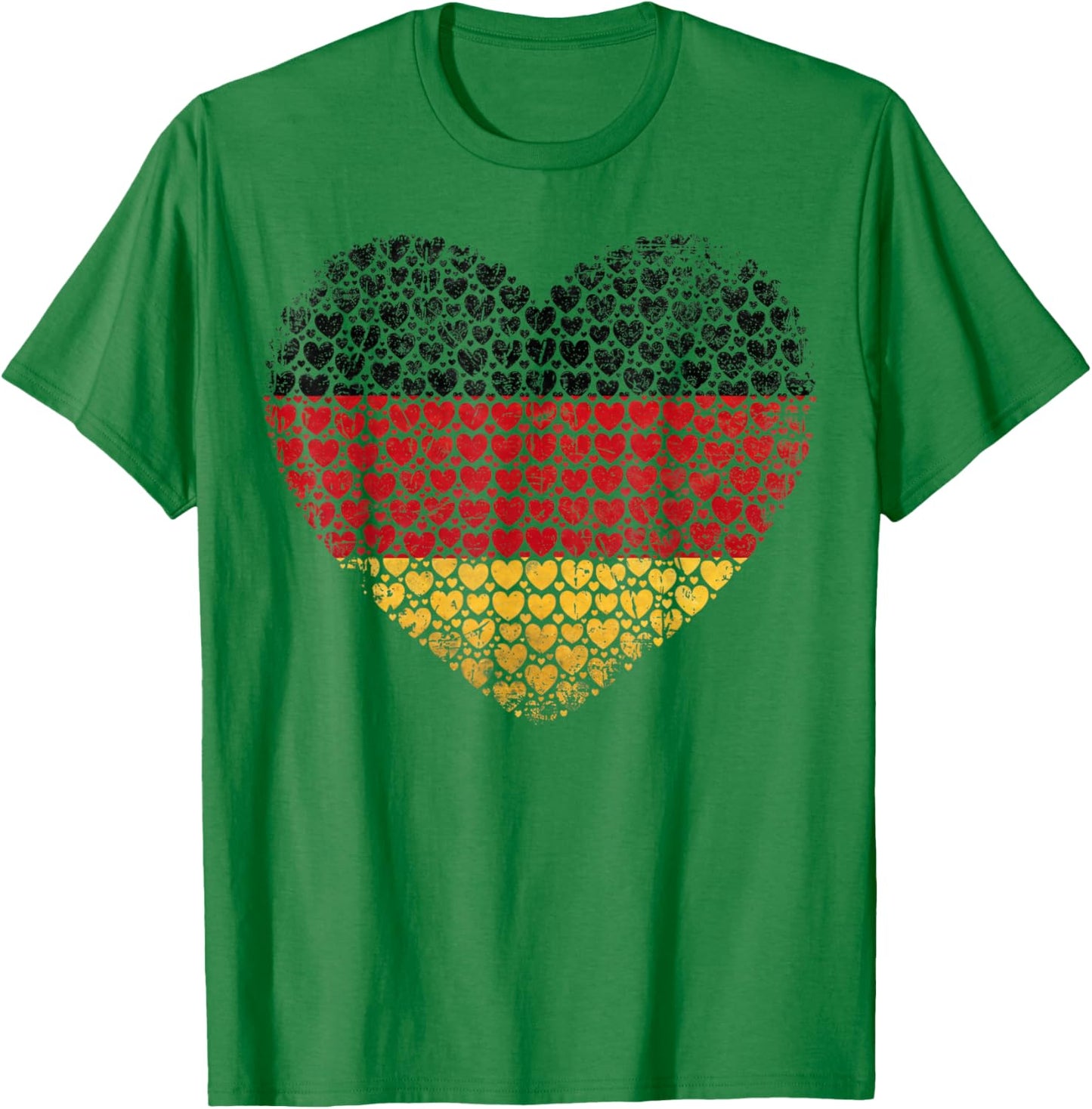 Deutschland Flaggenherz aus kleinen Herzen Schwarz Rot Gold T-Shirt - T-Shirt | Irish Green