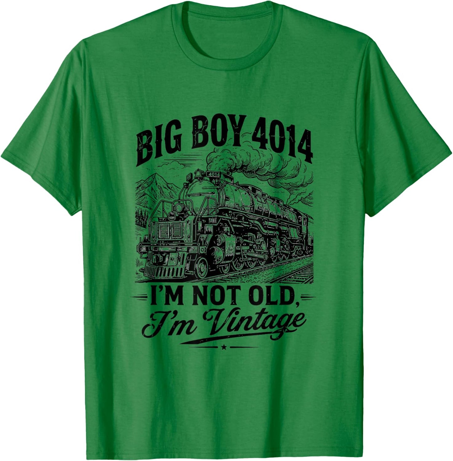 Big Boy 4014 Vintage Steam Locomotive Railroad Train Engine T-Shirt - T-Shirt | Irish Green