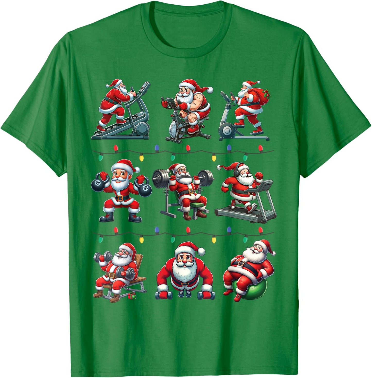 Santa Fitness Collection Gym Workout Weightlifting Christmas T-Shirt - T-Shirt | Irish Green