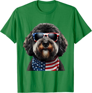 Portuguese Water Dog American 4th Of July Incependence Day T-Shirt - T-Shirt | Irish Green