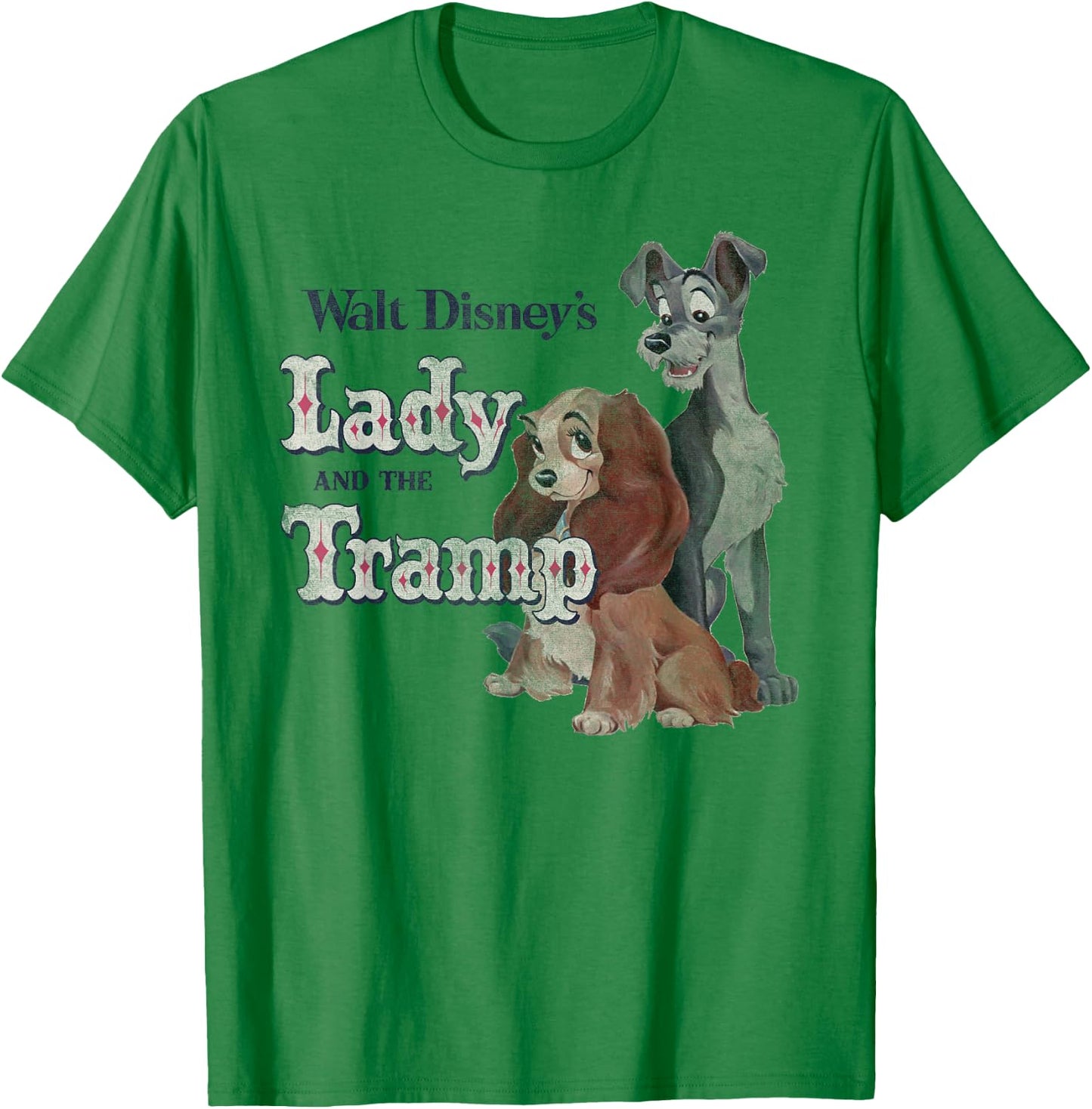 Disney Lady And The Tramp Classic Logo , white, S T-Shirt - T-Shirt | Irish Green