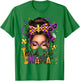 Mardi Gras Mama Messy Bun Women Mardi Gras Queen Carnaval T-Shirt - T-Shirt | Irish Green