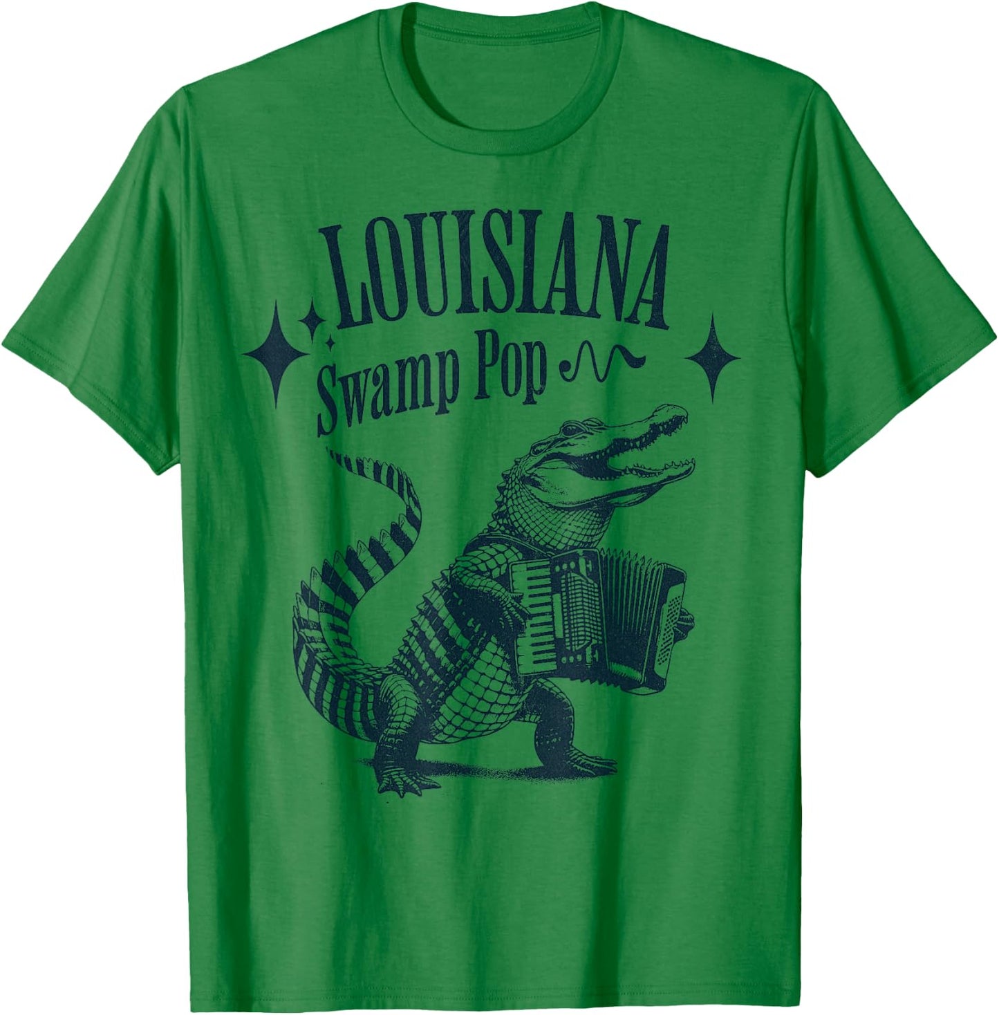 Louisiana Swamp Pop Alligators New Orleans Music T-Shirt - T-Shirt | Irish Green