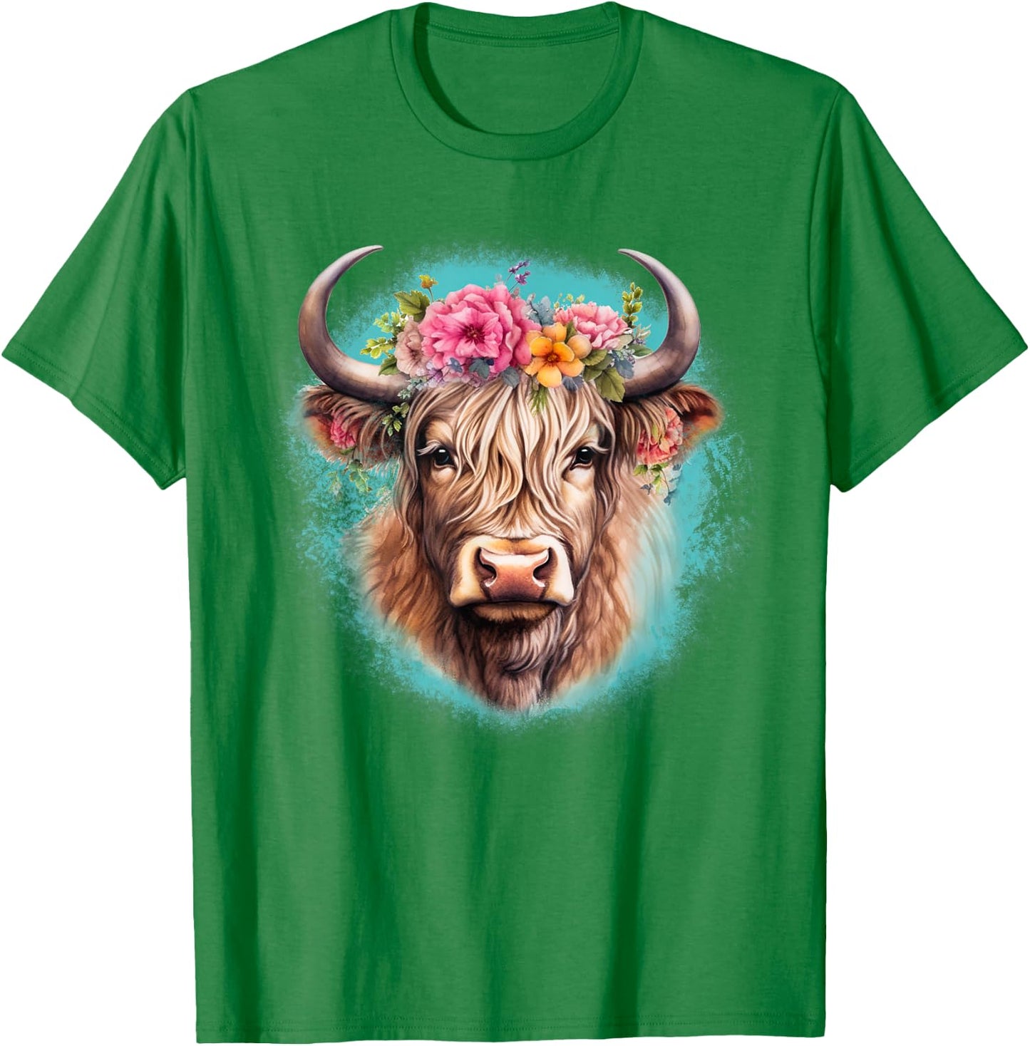 Highland Cow T-Shirt - T-Shirt | Irish Green