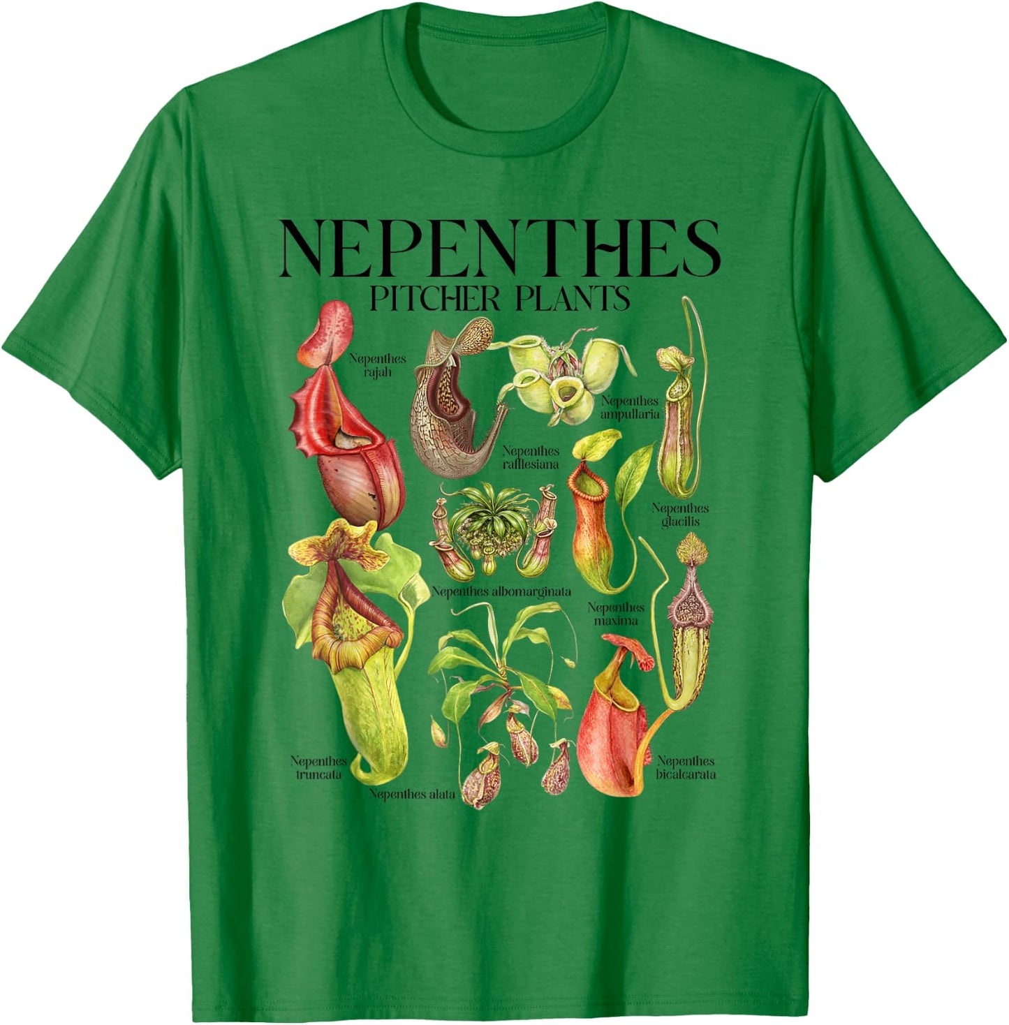 Carnivorous Plant Lover Botanical Nepenthes Pitcher Plants T-Shirt - T-Shirt | Irish Green
