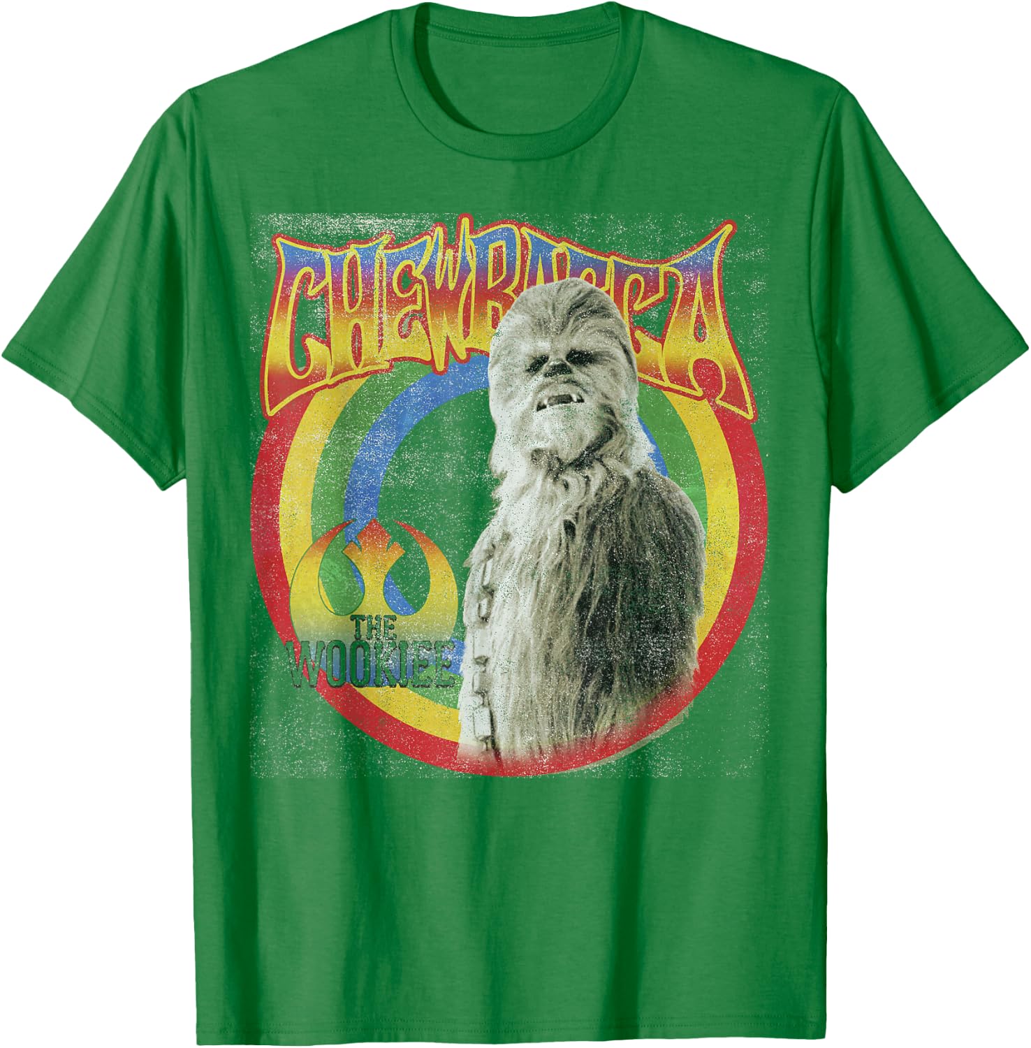 Star Wars Retro Rainbow Chewbacca The Wookiee T-Shirt - T-Shirt | Irish Green