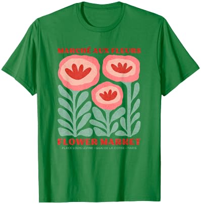 Women's Paris Botanical Market Flower Top T-Shirt - T-Shirt | Irish Green