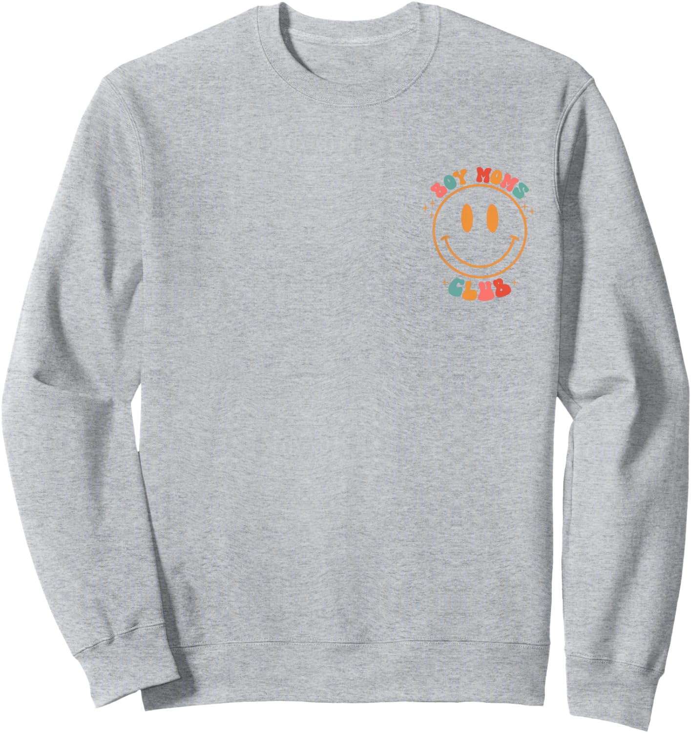 Groovy Boy Mom Club Retro Cool Moms Club vorne und hinten Sweatshirt - Sweatshirt | Ash