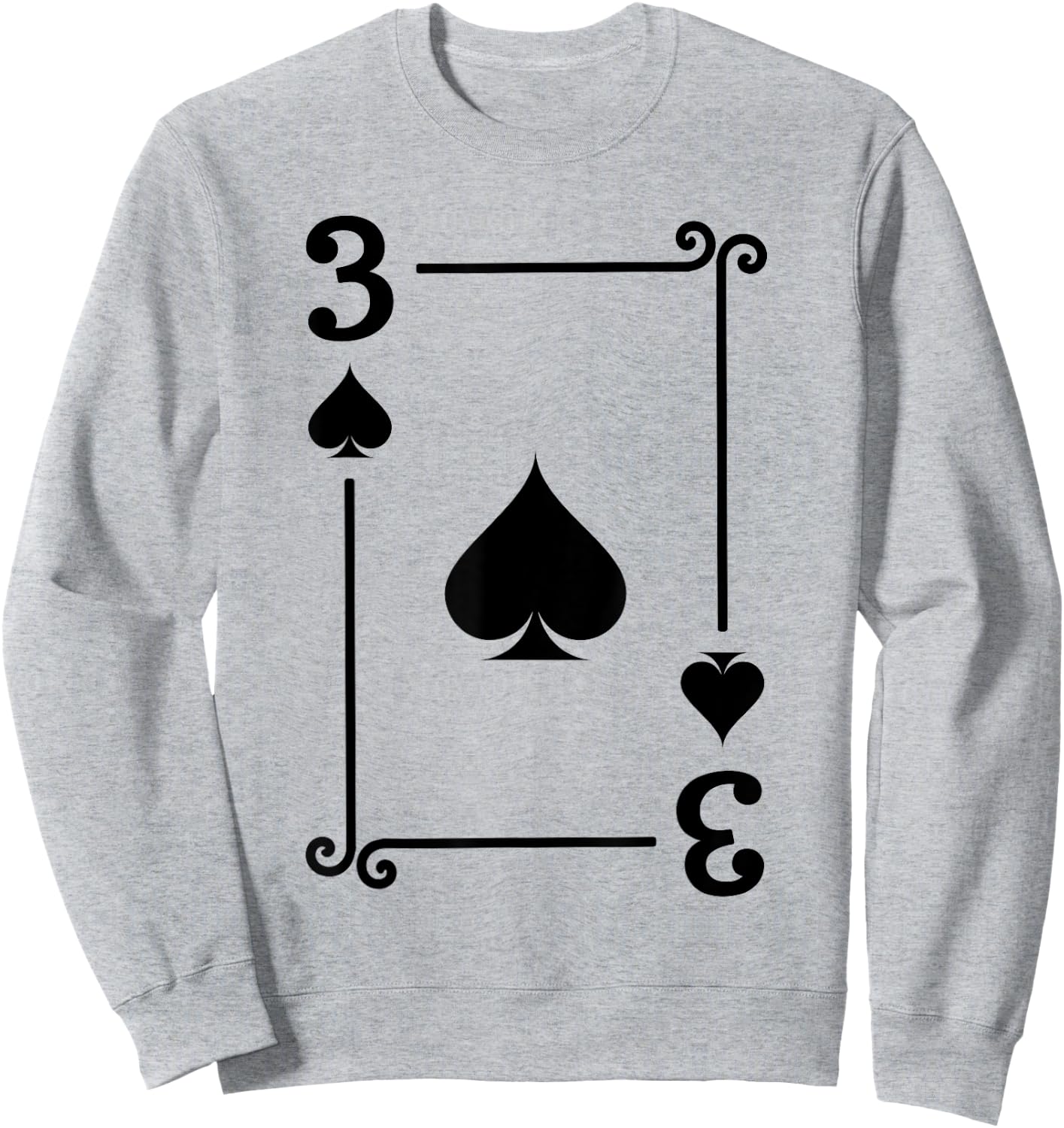 Playing Cards - Matching Spades Card Suits - Three Card Sweatshirt - Sweatshirt | Ash