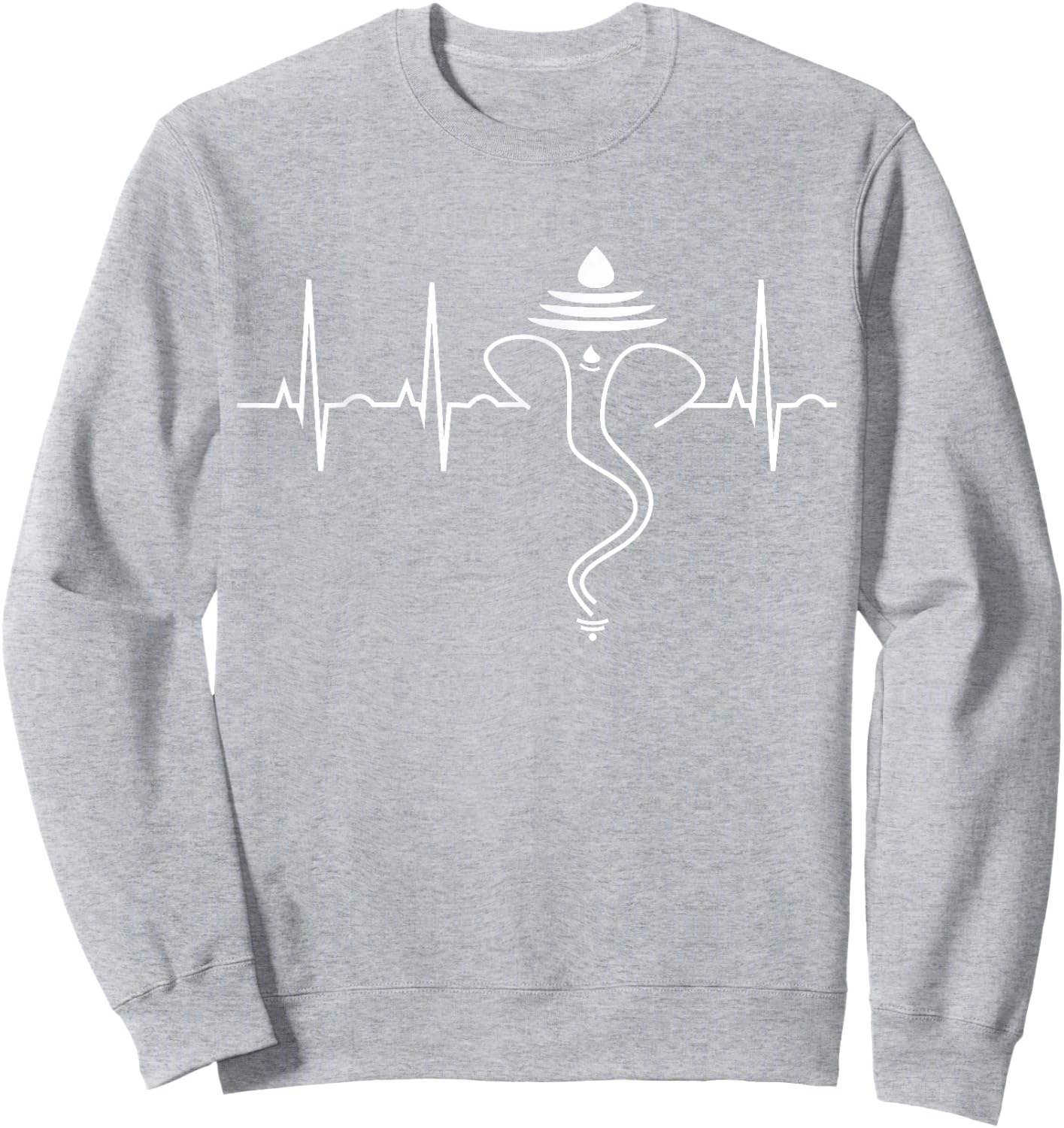 Ganesh Shirt Hindu Heartbeat Yoga Gift India Travel Sweatshirt - Sweatshirt | Ash