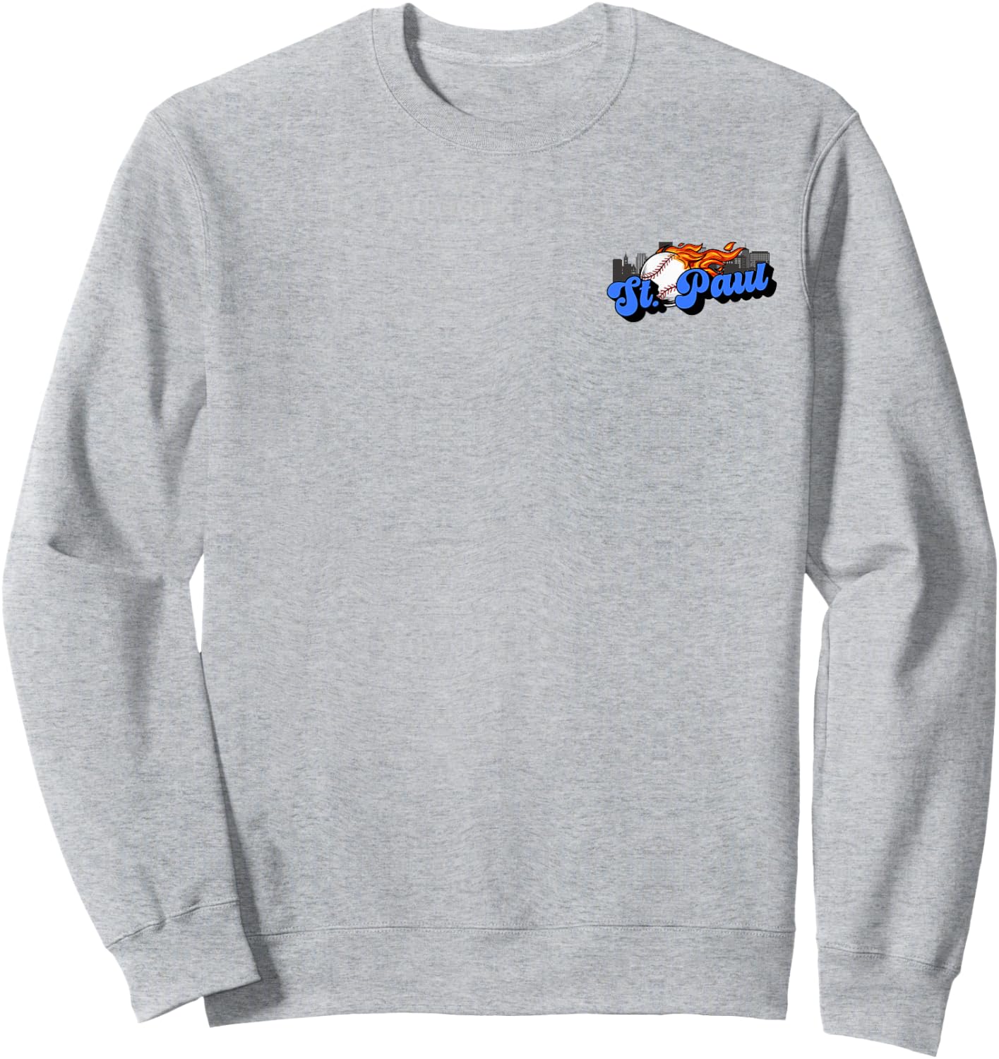Saint Paul Baseball Vintage City Skyline Baseball Lover Sweatshirt - Sweatshirt | Ash