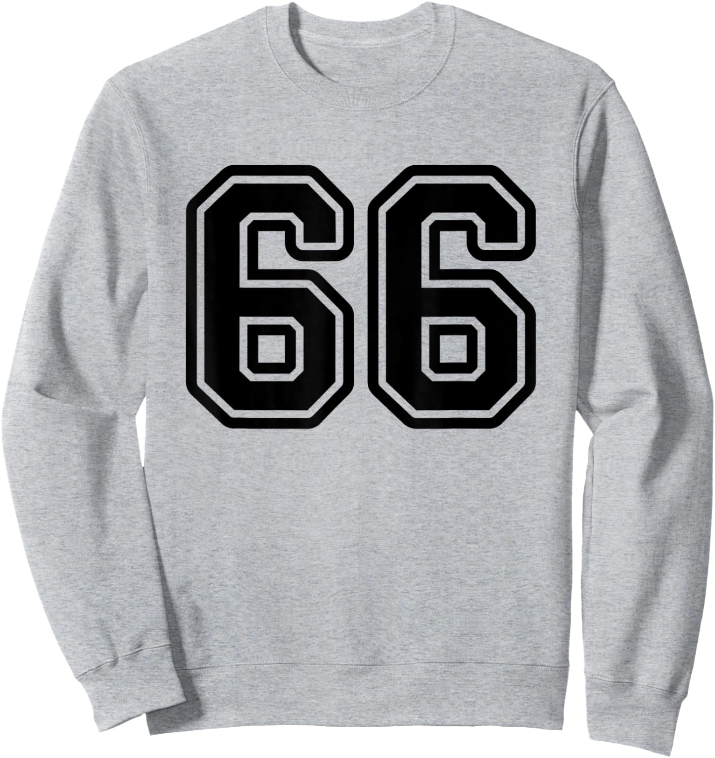 Jersey #66 Black Sports Team Jersey Number 66 Sweatshirt - Sweatshirt | Ash