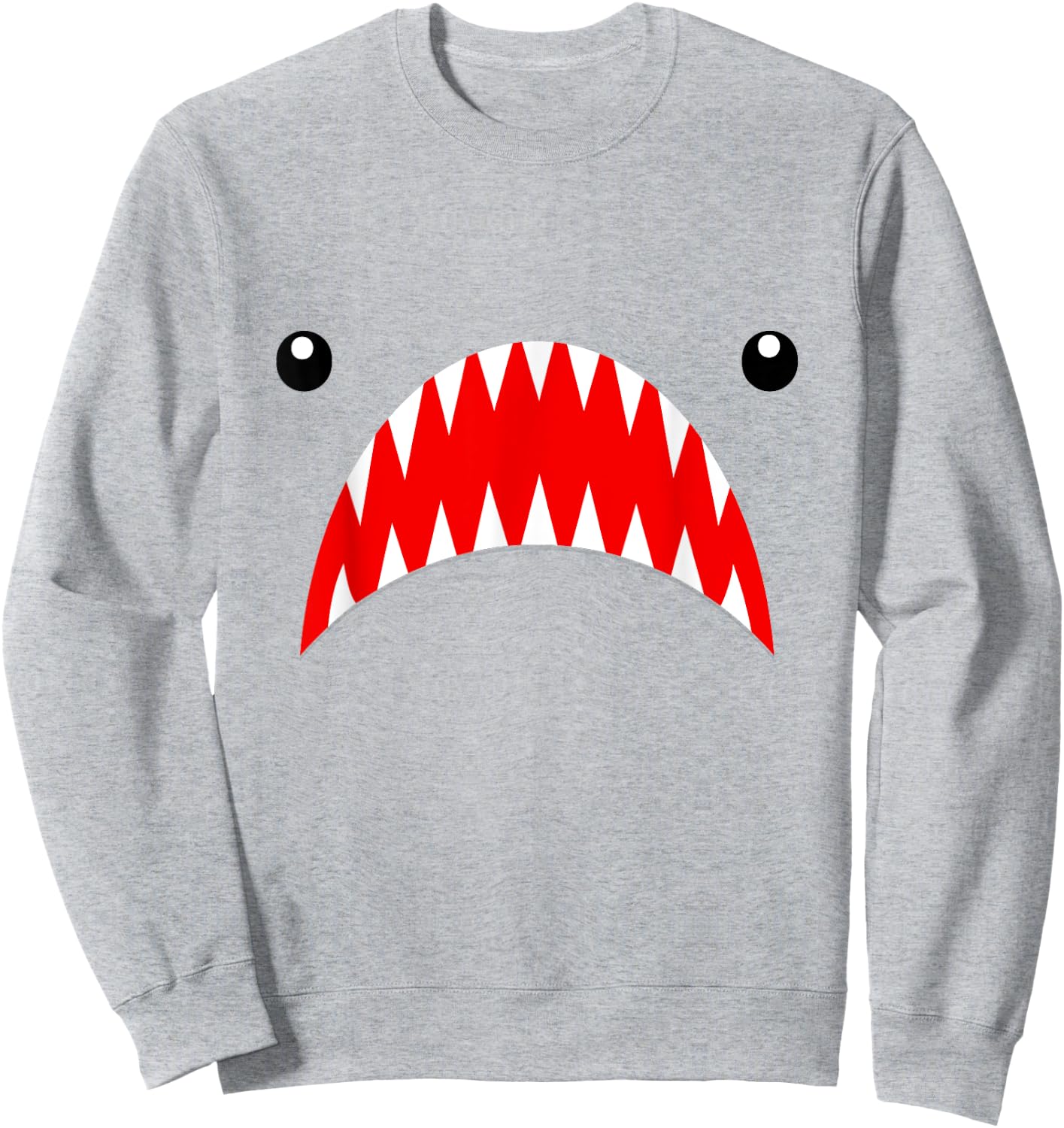 Shark Face Teeth T Shirt for the Week, Men, Women, Kids Sweatshirt - Sweatshirt | Ash