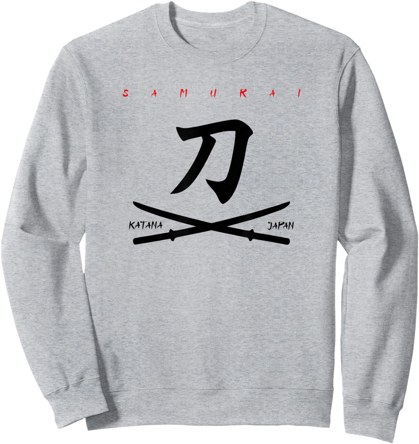 Katana Japanese Warrior Samurai Kanji Bushido Daito Shoto , Black, S Sweatshirt - Sweatshirt | Ash