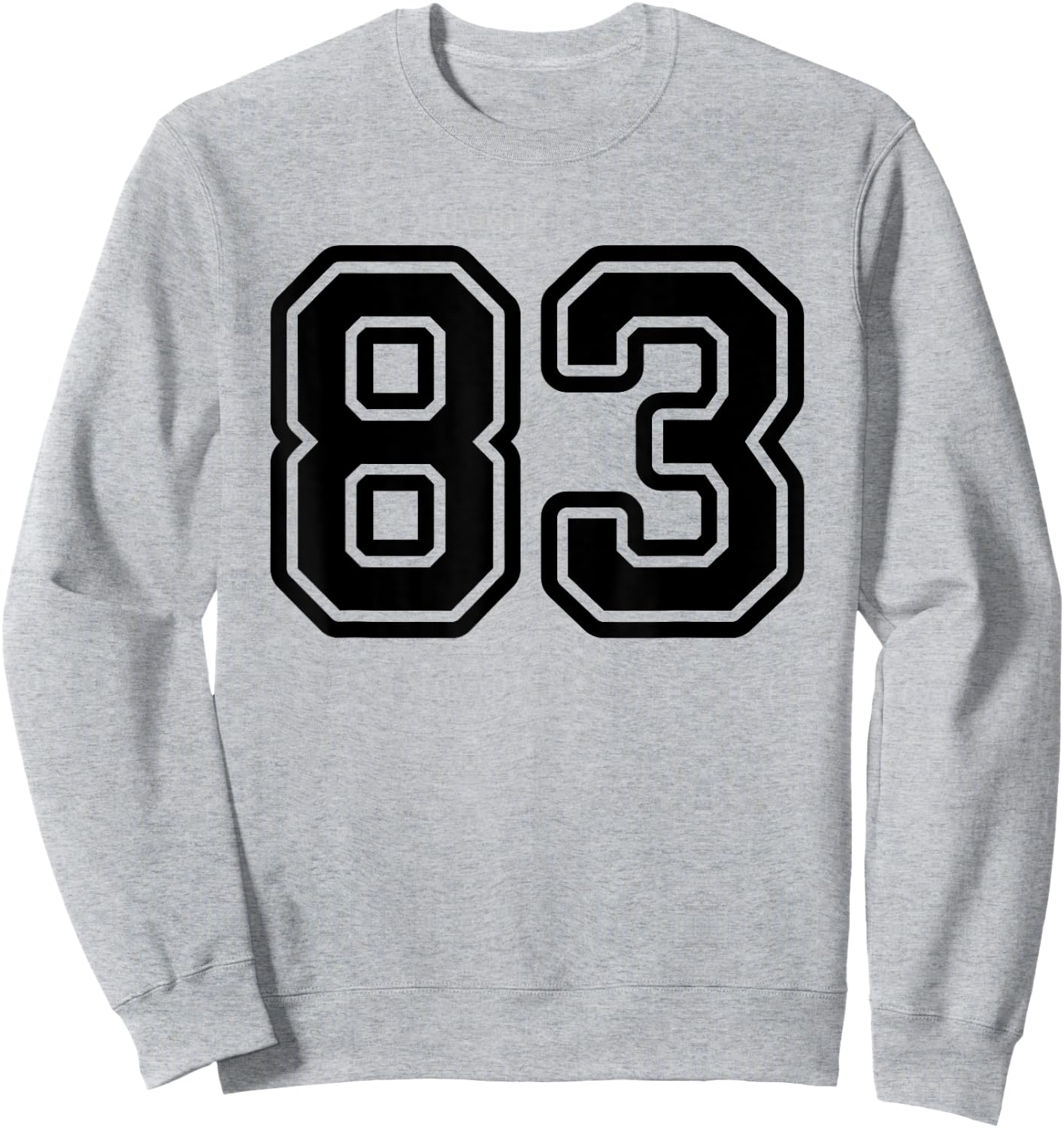 Number #83 Black Sports Team Varsity Number 83 Sweatshirt - Sweatshirt | Ash
