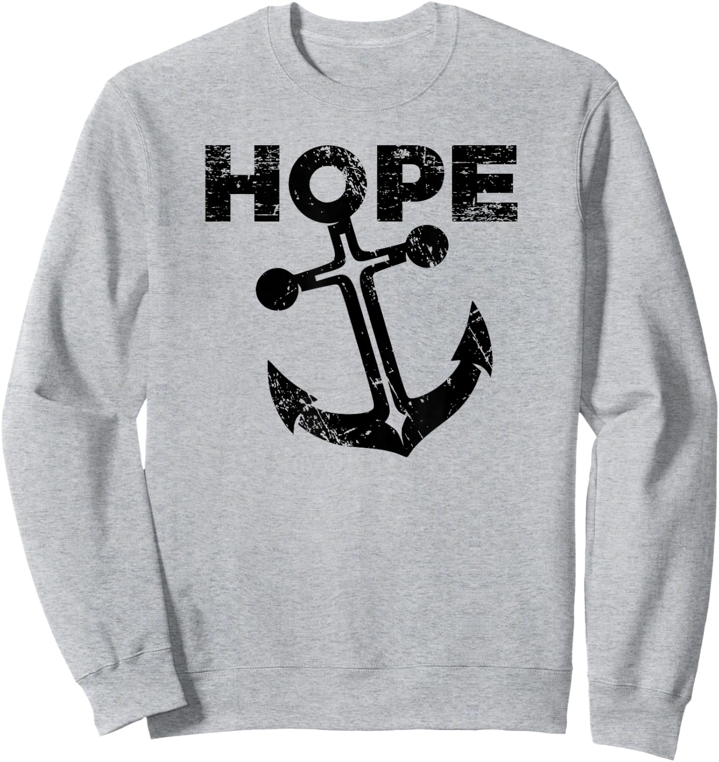 Hope Anchor - Christian Cross T Shirt Sweatshirt - Sweatshirt | Ash