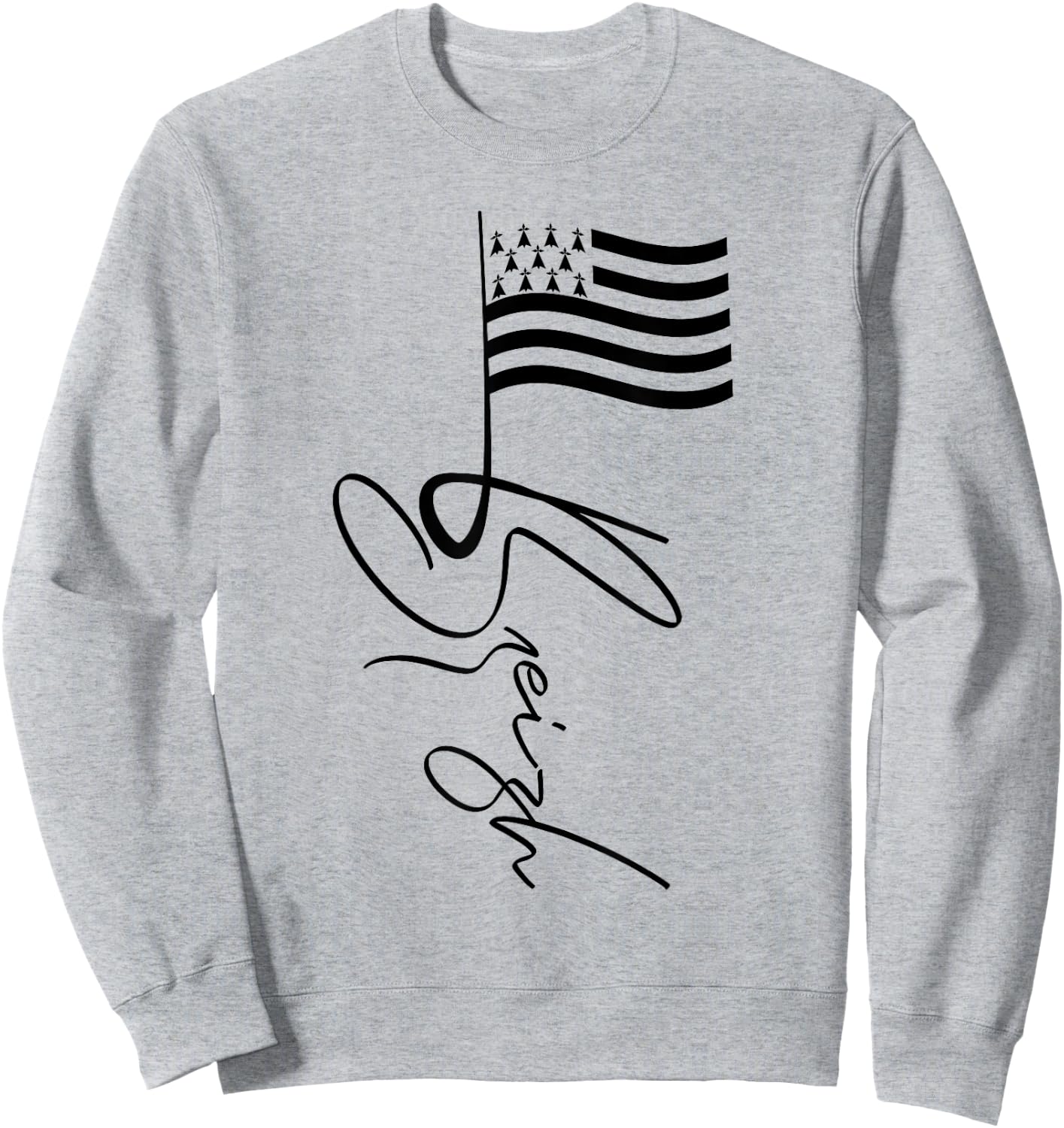 Mast Brittany France Signature Flag Breizh Breton , white, S Sweatshirt - Sweatshirt | Ash