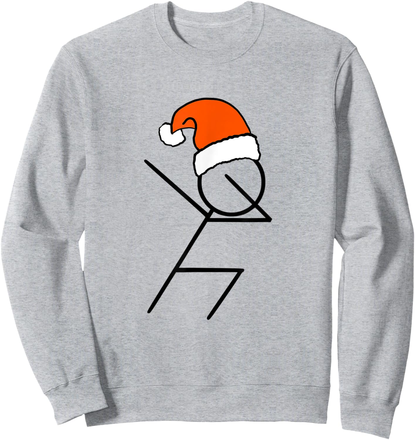 Dabbing Santa Funny Christmas Shirt Stick Figure Dab Dance Sweatshirt - Sweatshirt | Ash