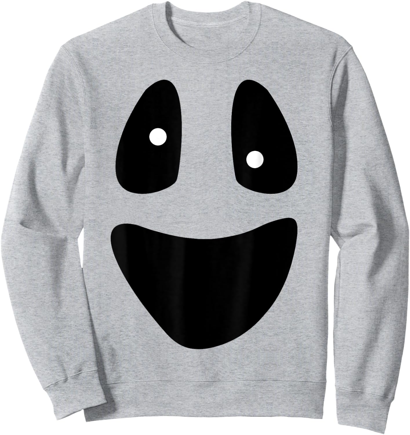 Ghost - Funny Scary Face Lazy Halloween Costume Sweatshirt - Sweatshirt | Ash