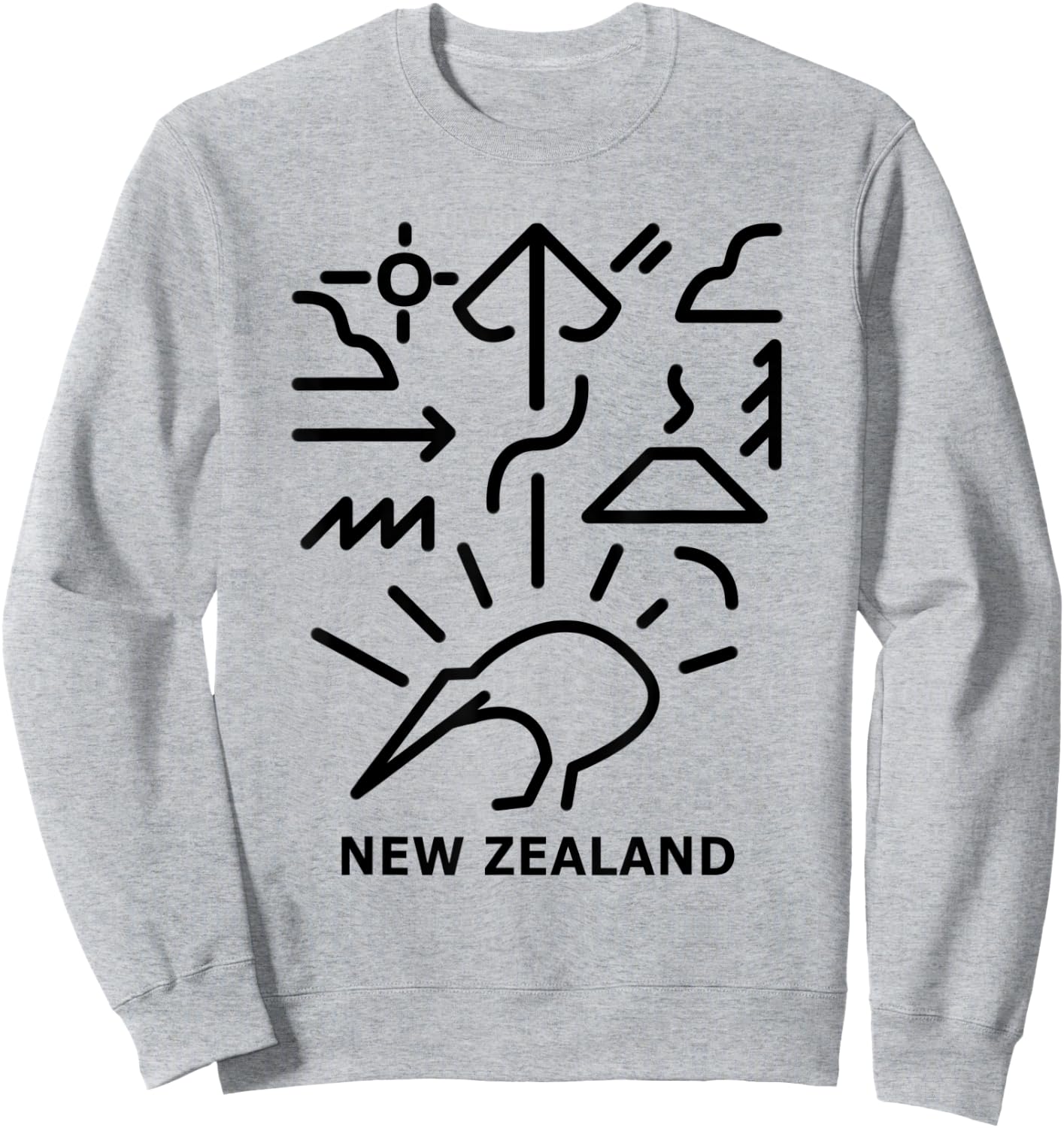 Minimalism New Zealand Kiwi Trendy Modern Maori Designs Sweatshirt - Sweatshirt | Ash
