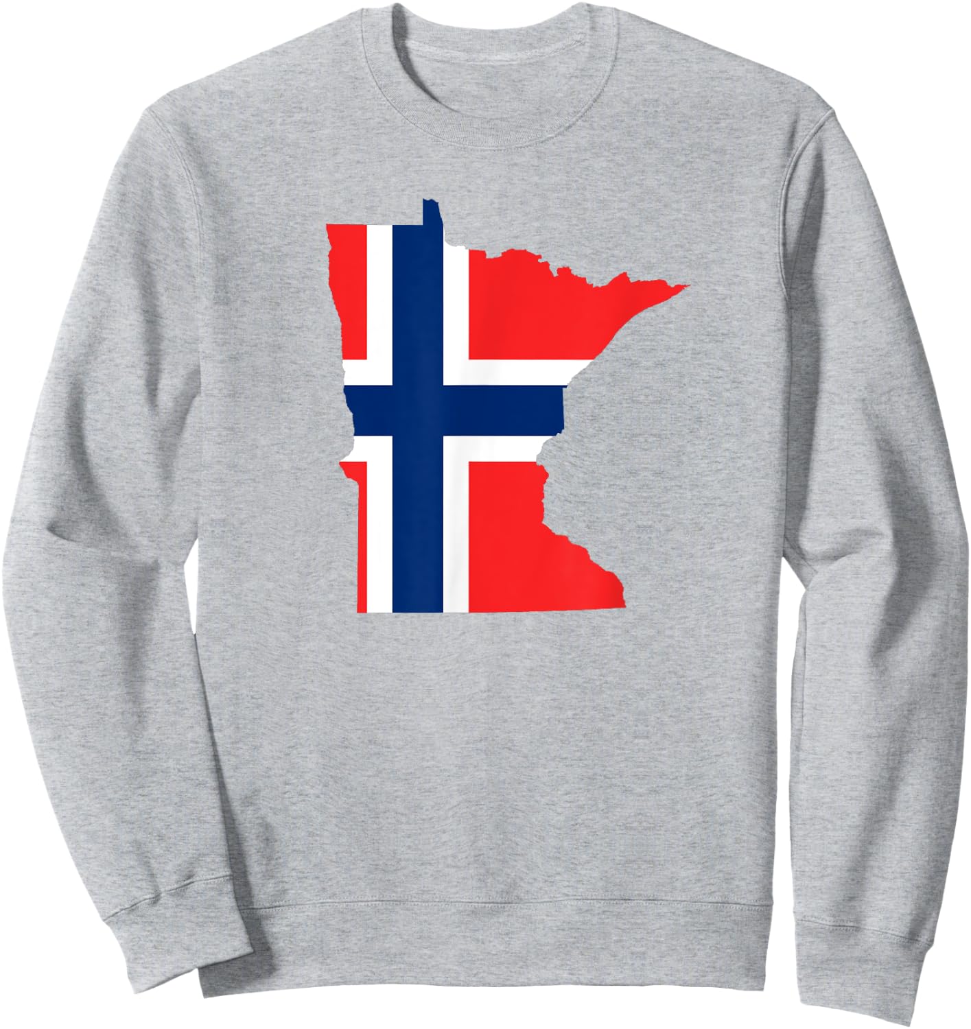 Minnesota Norway, Norwegian Flag MN Heritage Sweatshirt - Sweatshirt | Ash
