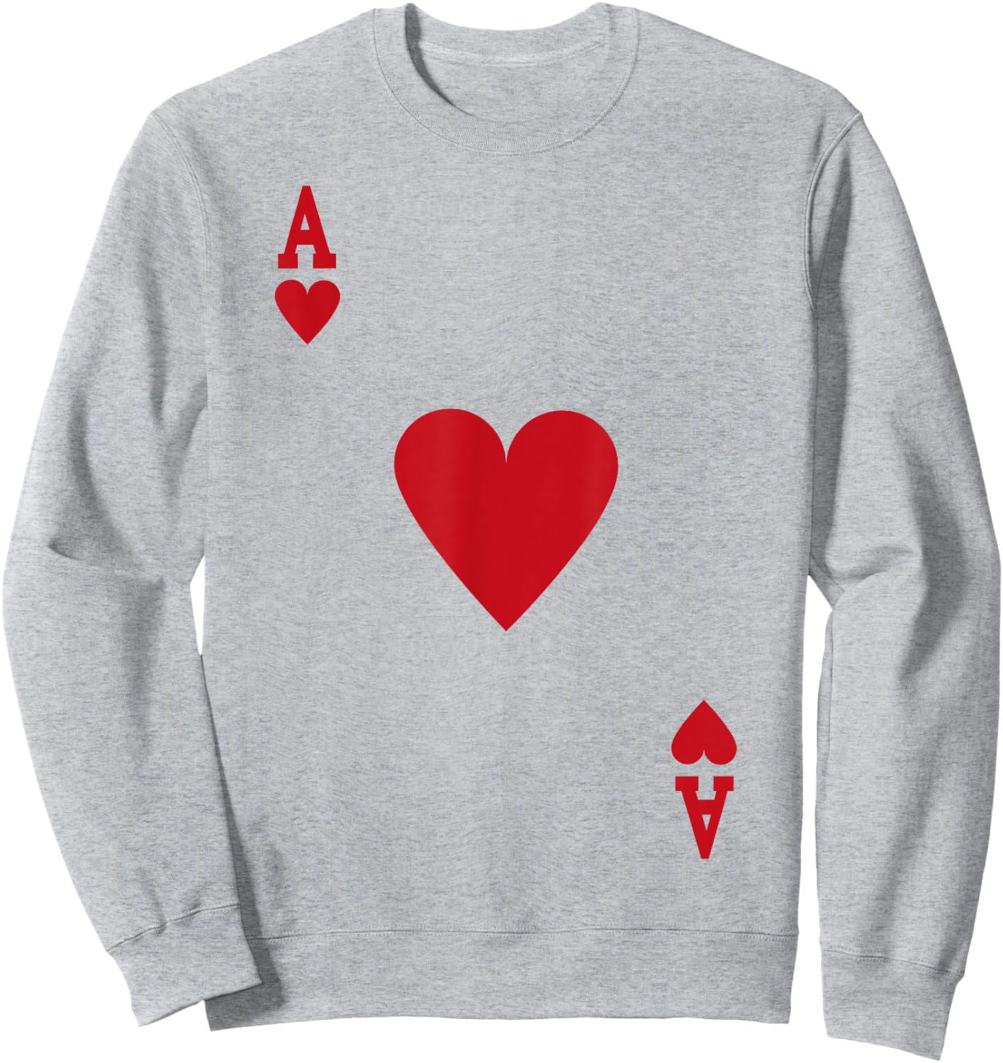 Halloween Ace of Hearts Costume Shirt Men Women Sweatshirt - Sweatshirt | Ash