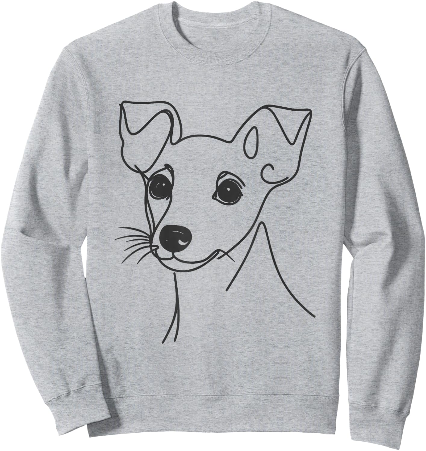 Line Art Dad Mom Dog - Rat Terrier Sweatshirt - Sweatshirt | Ash