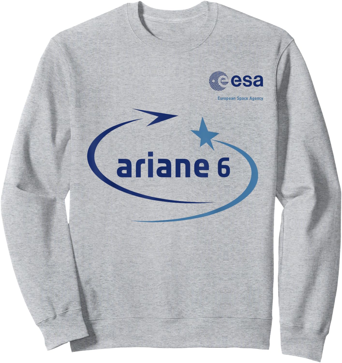 ESA European Space Agency Mission Ariane 6 Logo , white, S Sweatshirt - Sweatshirt | Ash
