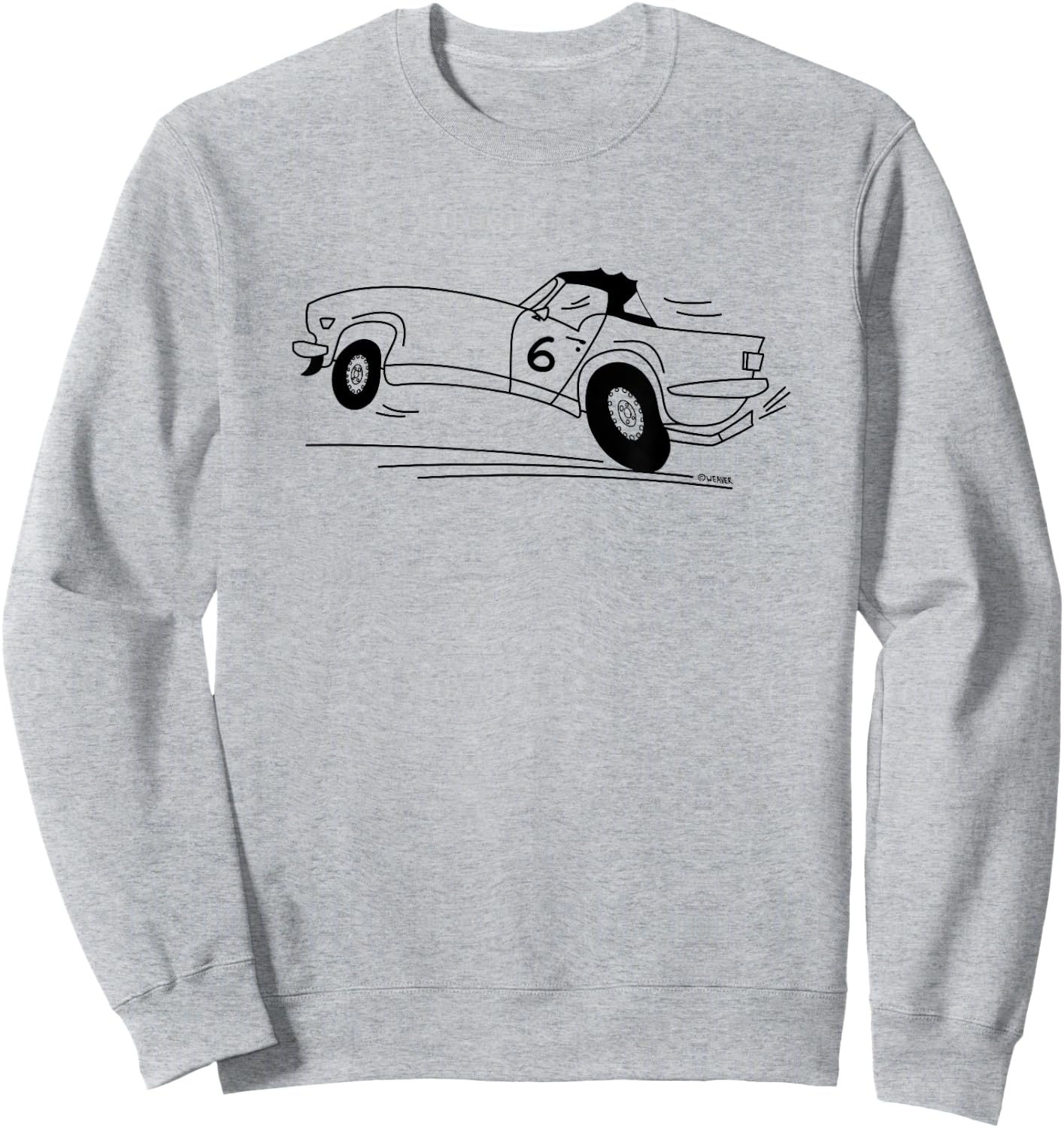 Cartoon Drawing Triumph TR6 British Car , Blue, S Sweatshirt - Sweatshirt | Ash