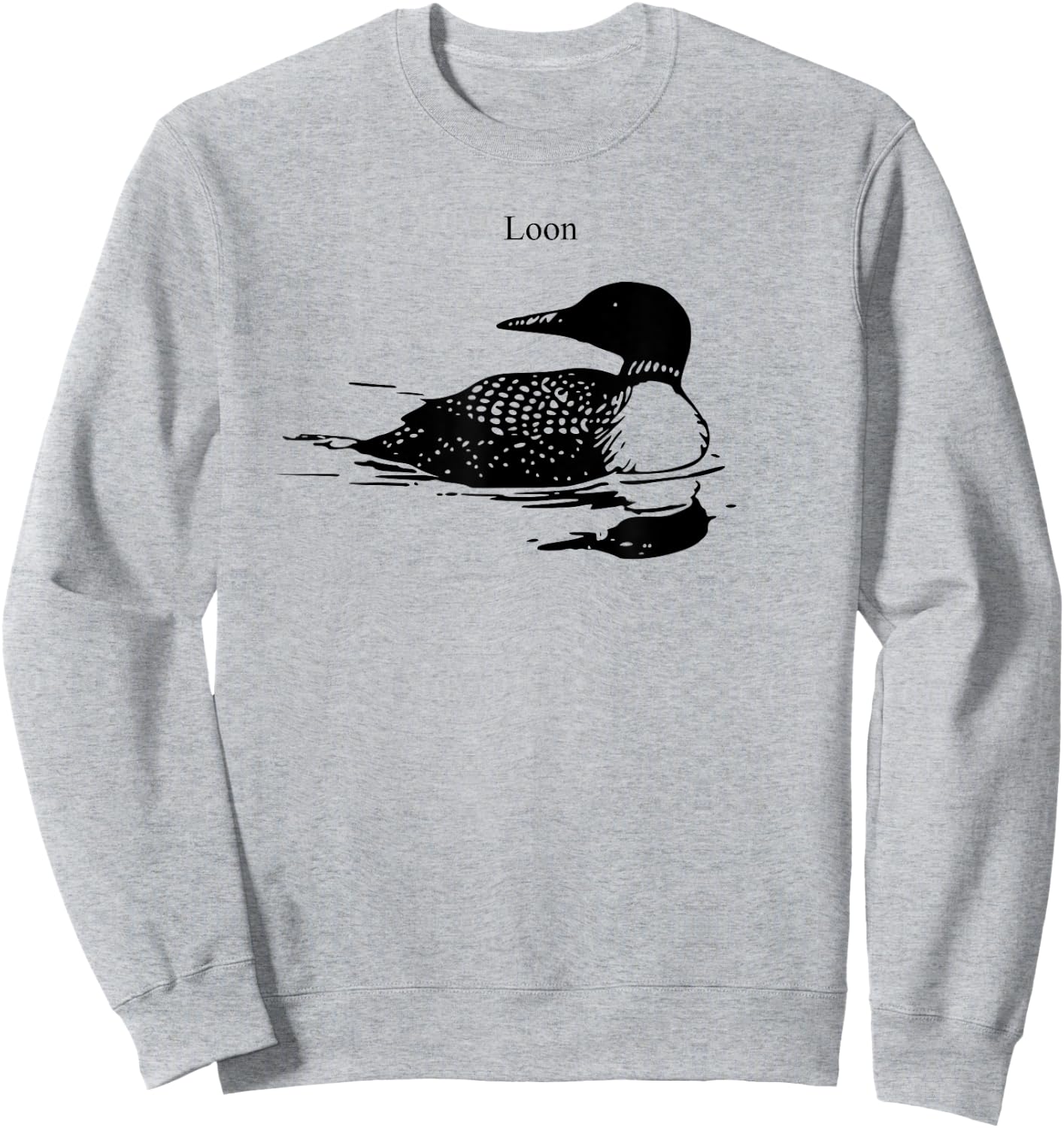 Northern Loon Bird Lover Art Illustration Sweatshirt - Sweatshirt | Ash