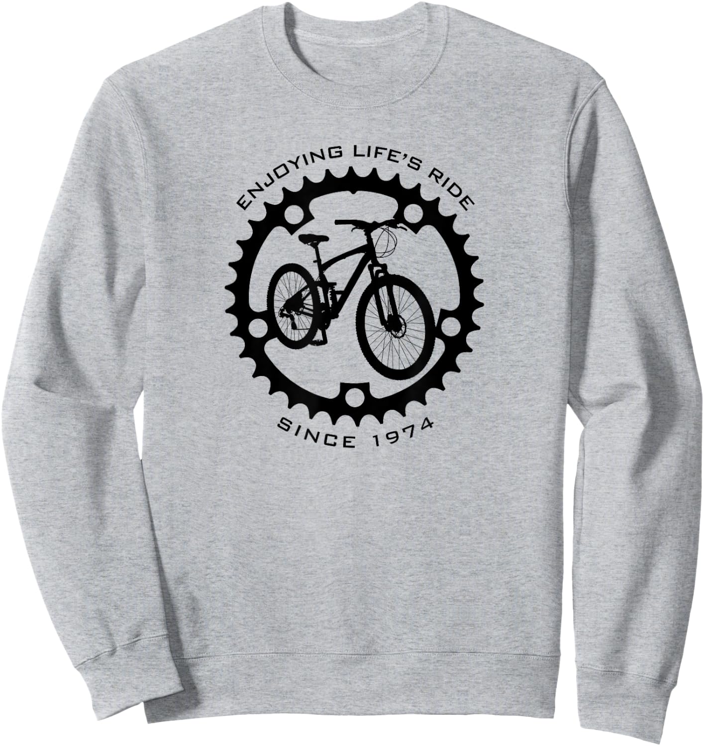51 Year Old Mountain Biker 1974 51st Birthday Biking Sweatshirt - Sweatshirt | Ash