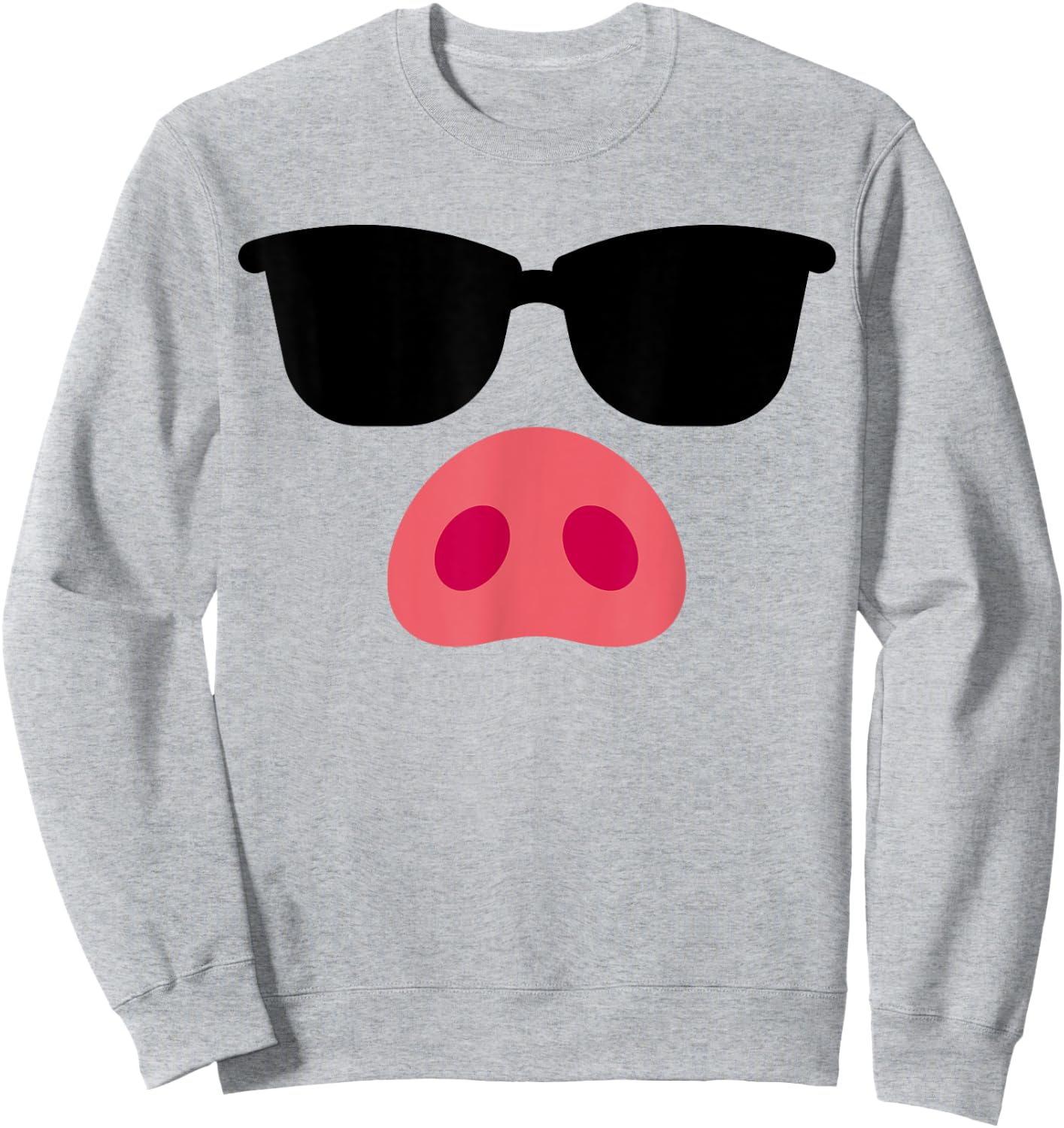Funny pig face wearing sunglasses easy DIY halloween costume Sweatshirt - Sweatshirt | Ash