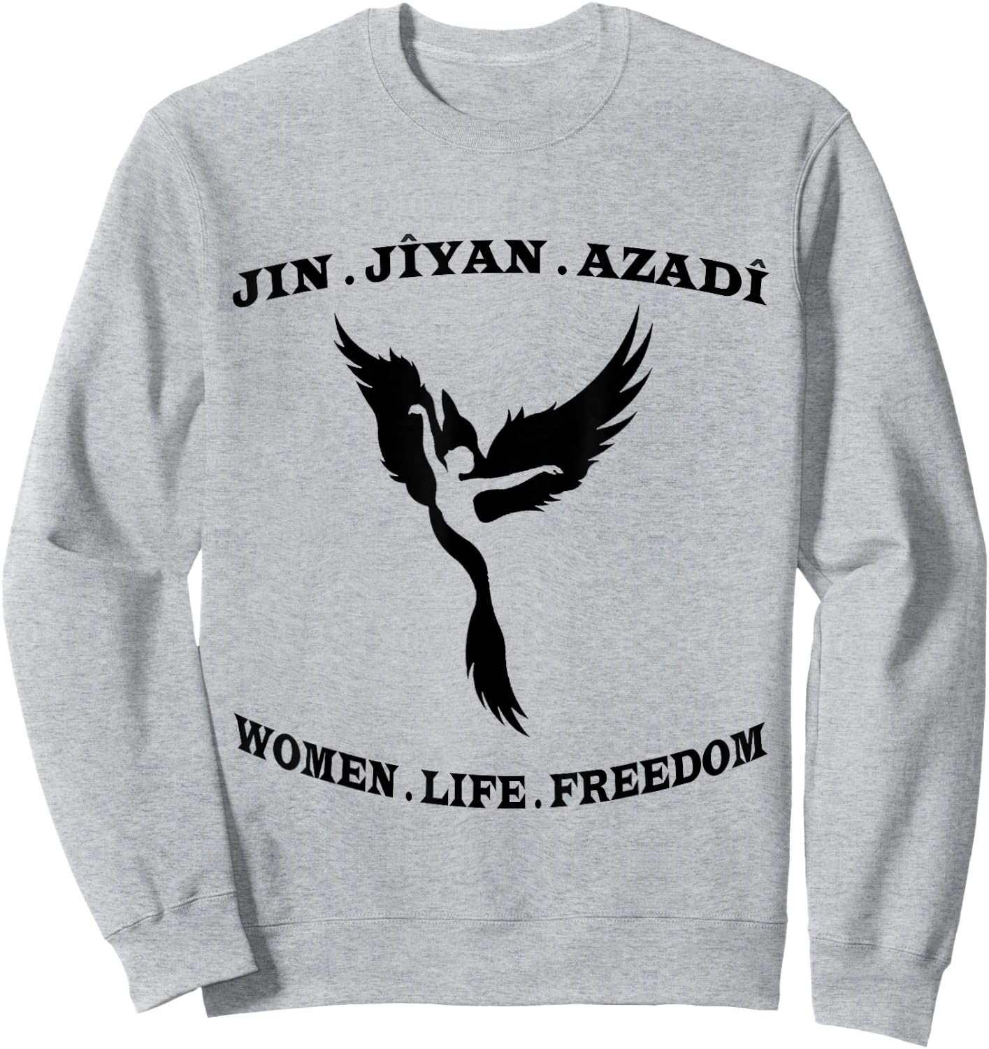 Jin Jiyan Azadi Women's Life Freedom , gray Sweatshirt - Sweatshirt | Ash