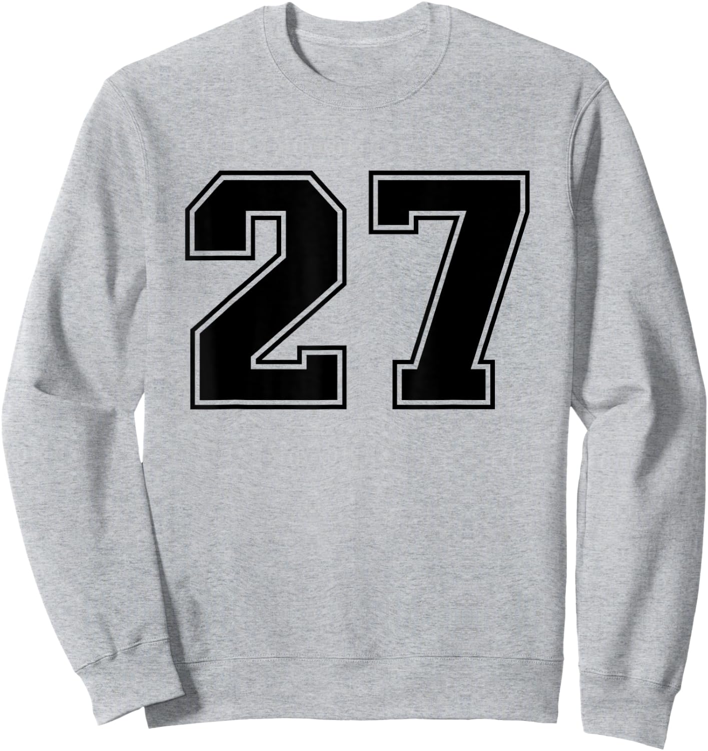 Number #27 Black Sports Fan Jersey Number Sweatshirt - Sweatshirt | Ash