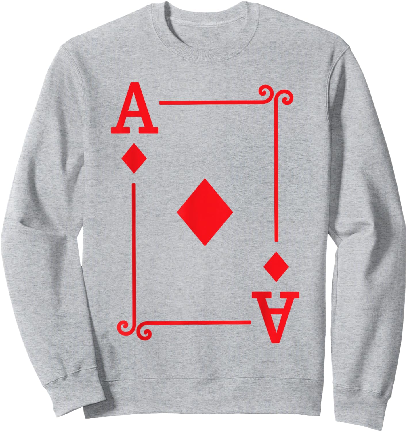 Playing Cards - Matching Diamonds Card Suits - Ace Card Sweatshirt - Sweatshirt | Ash