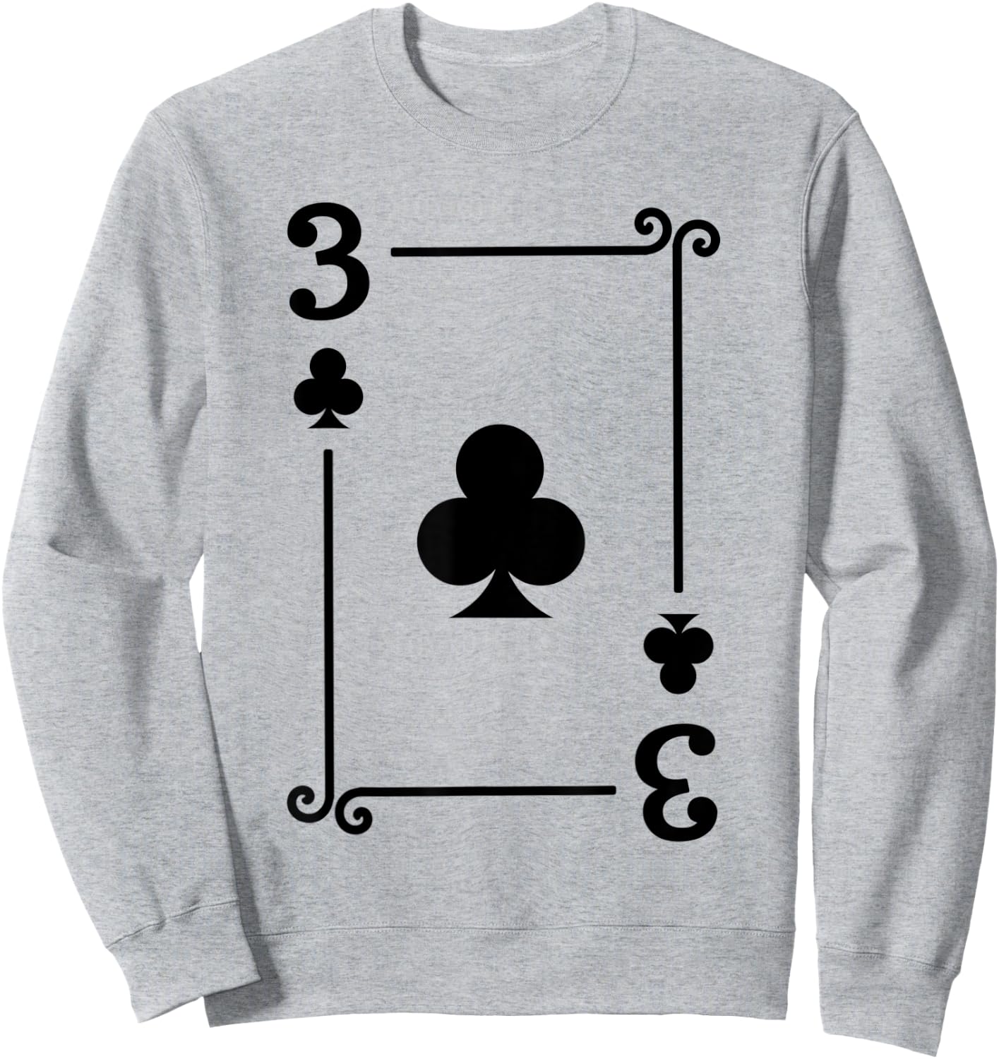 Playing Cards - Matching Clubs Card Suits - Three Card Sweatshirt - Sweatshirt | Ash