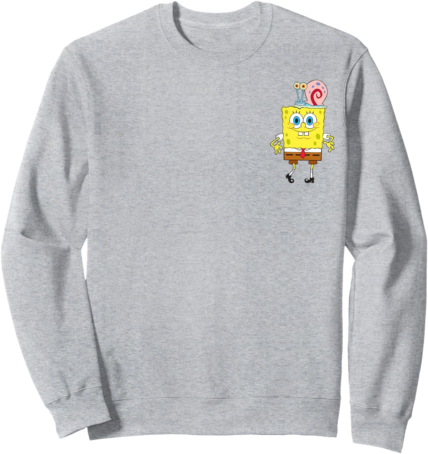 SpongeBob SquarePants & Gary The Snail Small Pocket Logo Sweatshirt - Sweatshirt | Ash