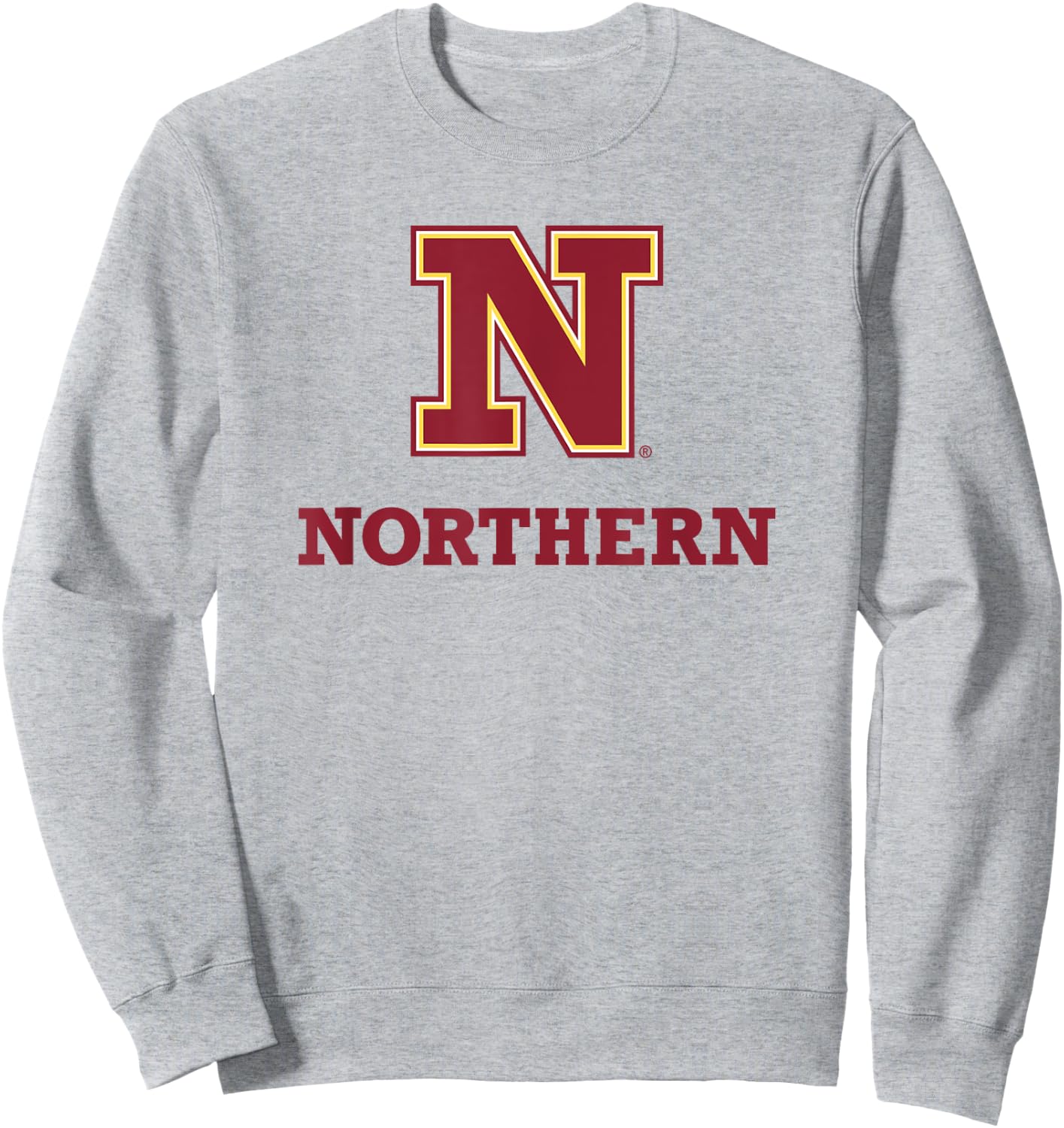 Northern State University Wolves Stacked N Logo Sweatshirt - Sweatshirt | Ash
