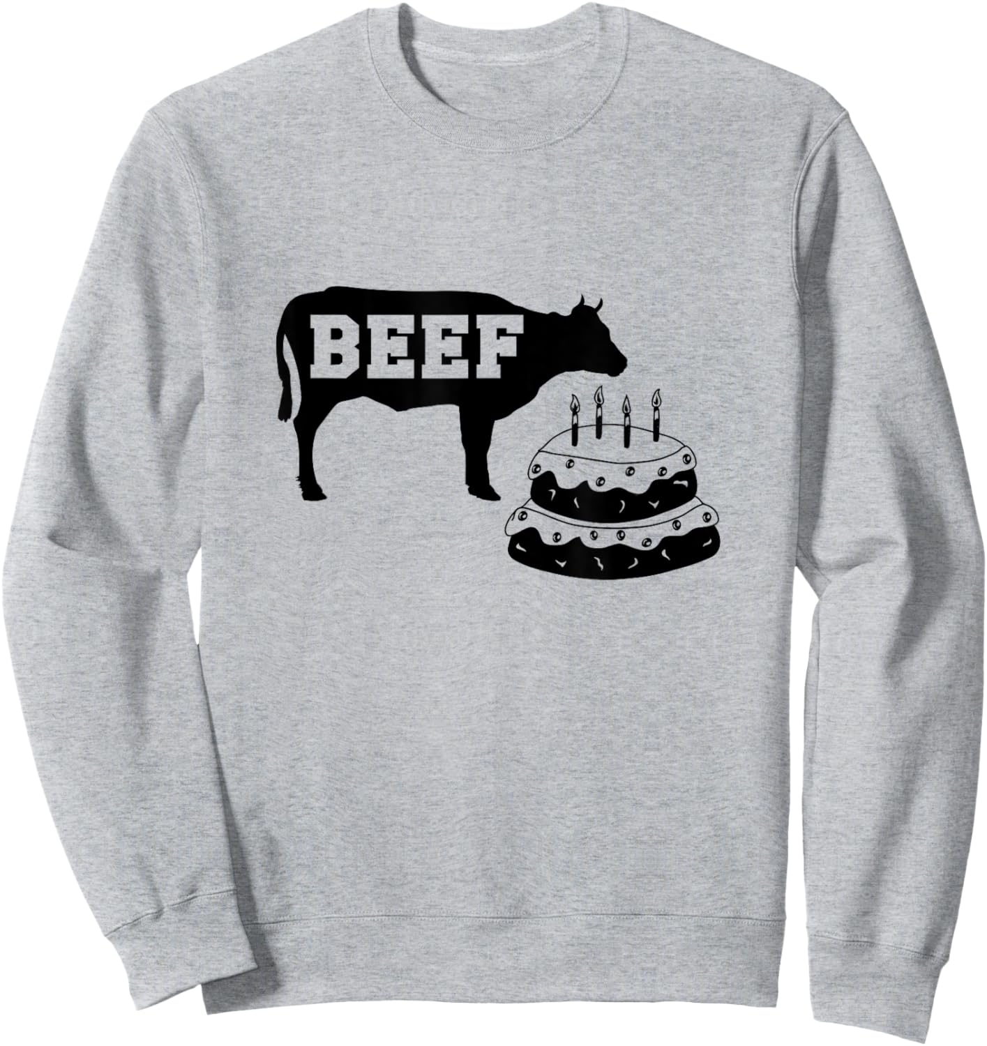 Beef Cake funny saying gym workout weightlifting Sweatshirt - Sweatshirt | Ash