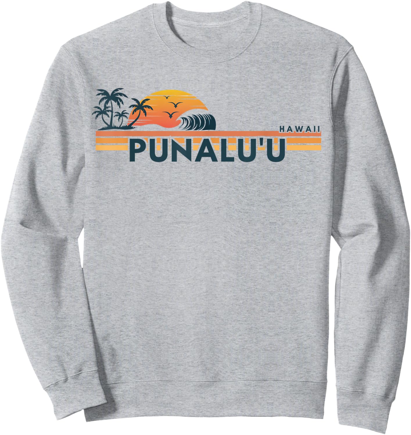 Punalu'u Beach Hawaii Men Women Retro Beach Summer Sweatshirt - Sweatshirt | Ash