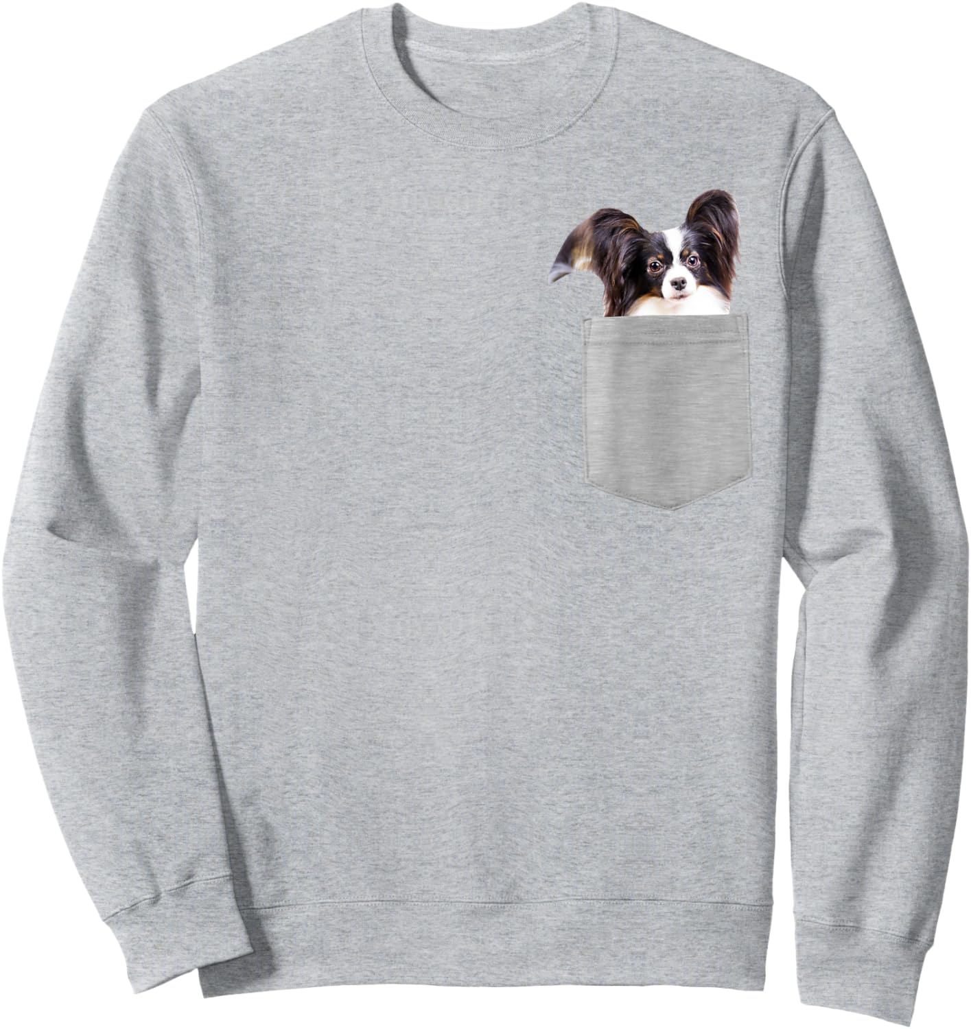 Dog in Your Pocket Papillon Sweatshirt - Sweatshirt | Ash